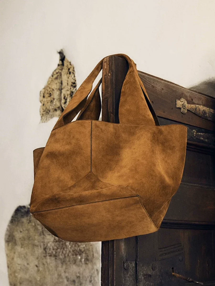 Geometric Suede Tote - Image 5