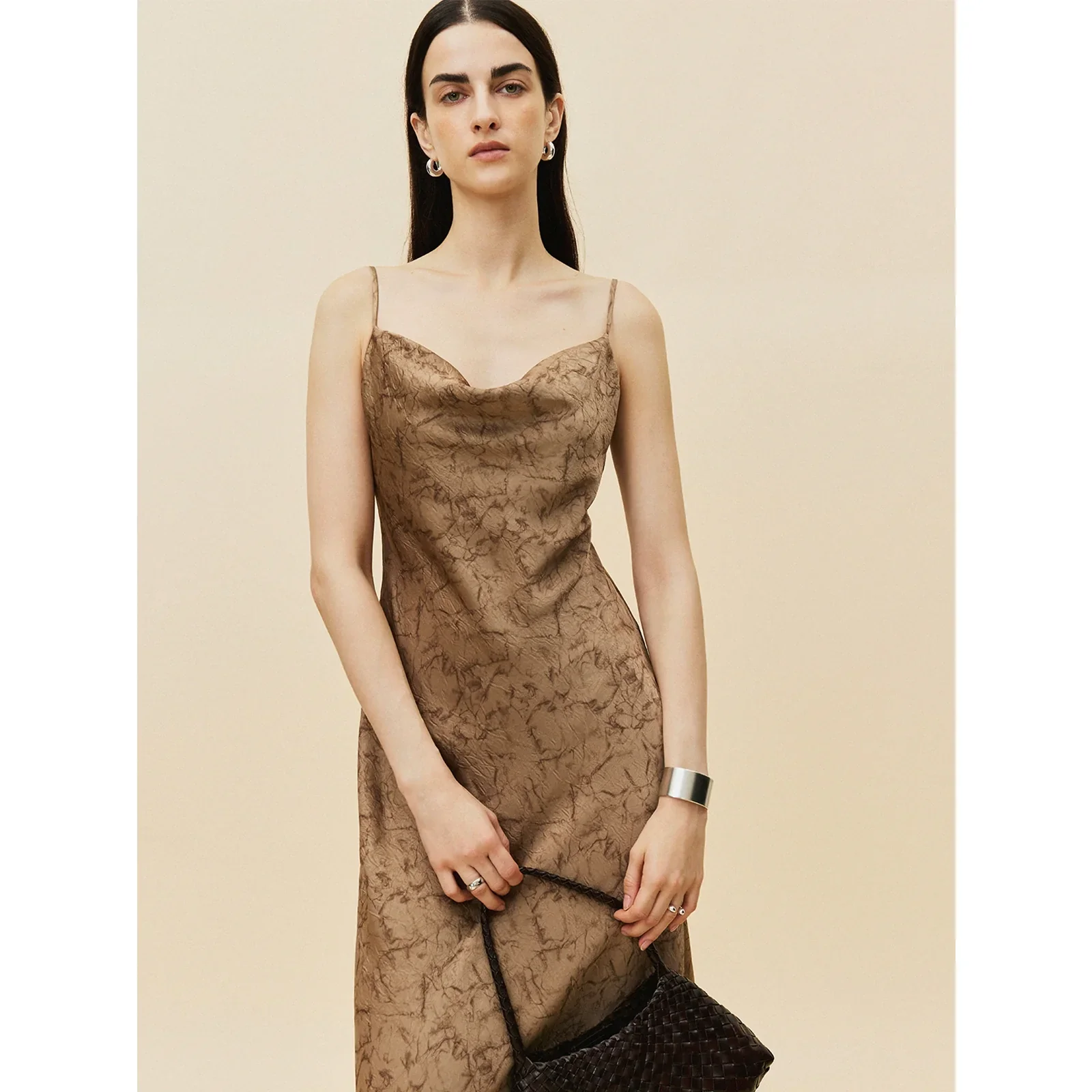 Gilded Jacquard Slip Dress - Image 3