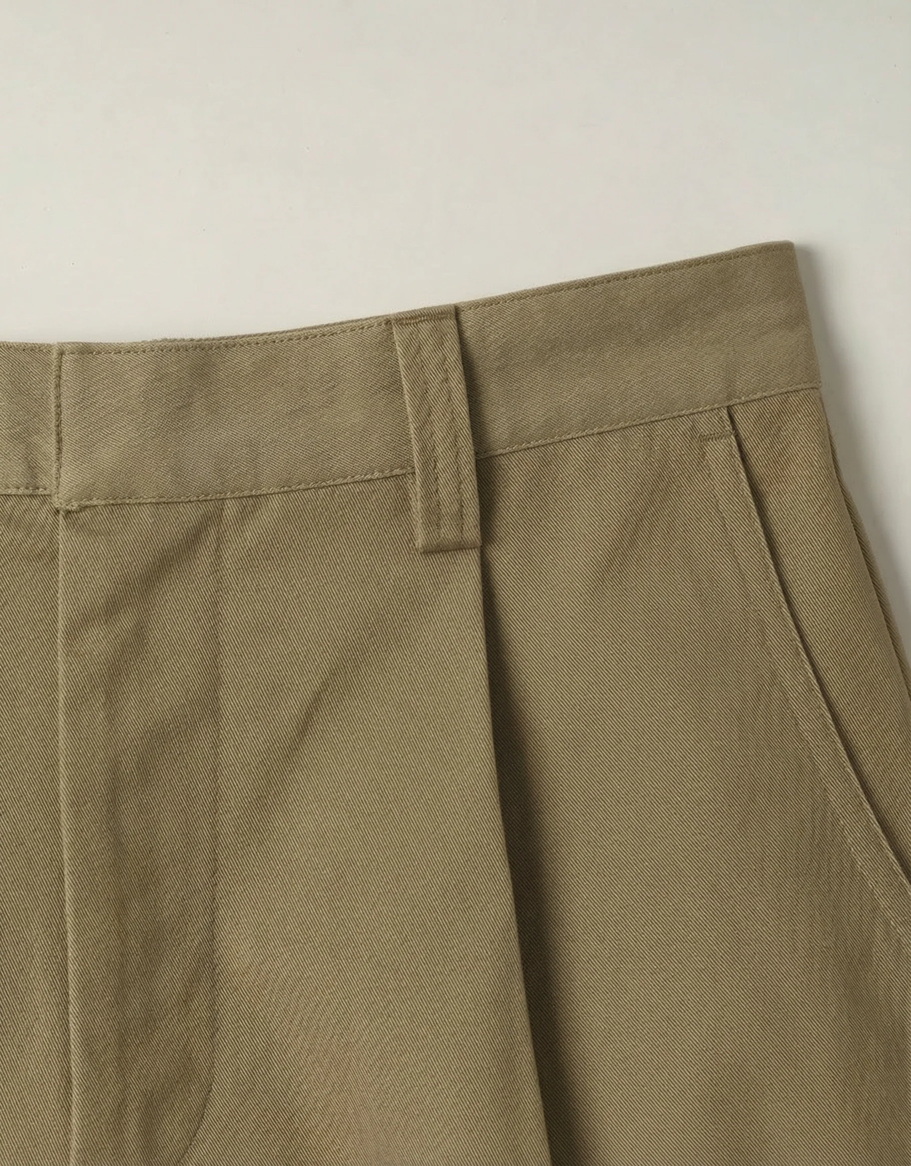 Glenn Khaki Brushed Cotton Shorts - Image 5