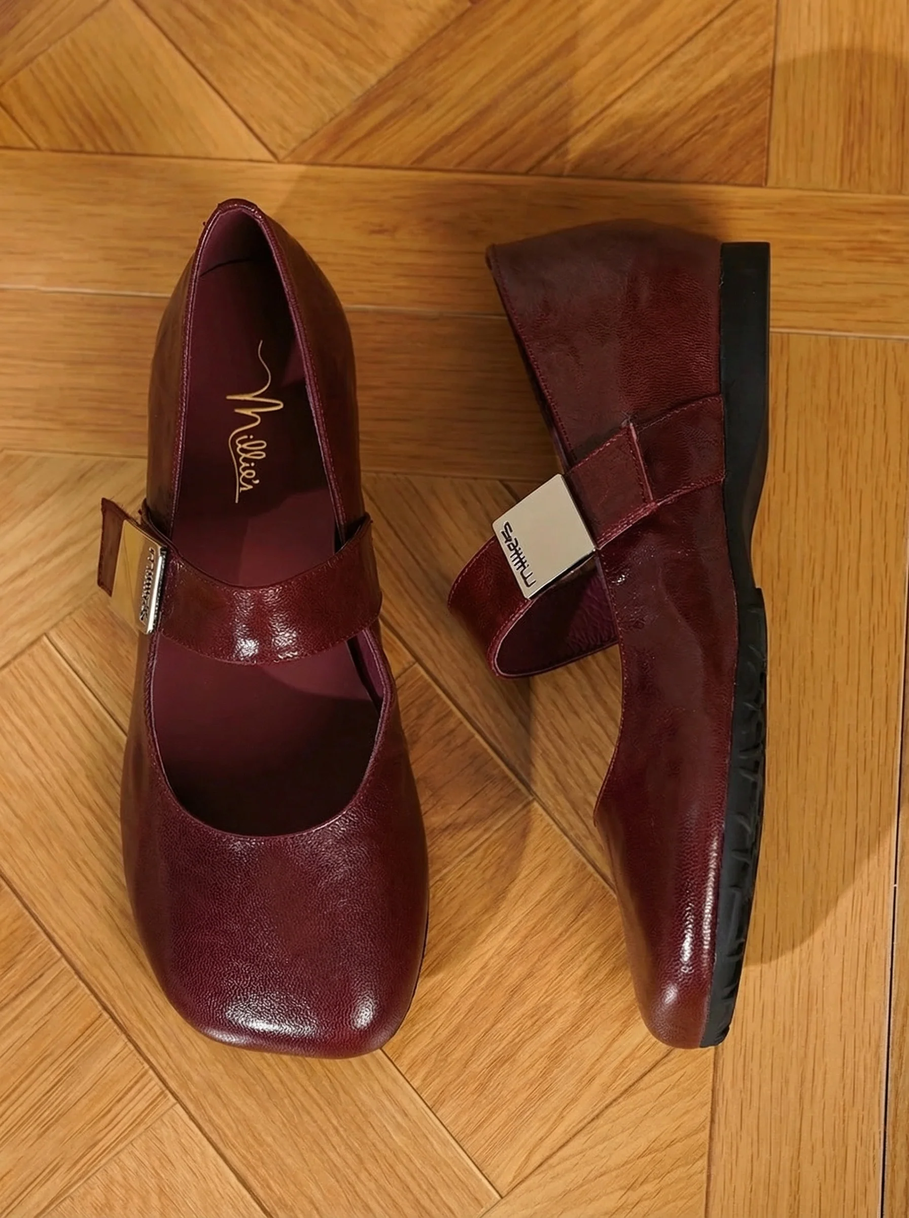 Glossy Leather Mary Jane Flats - Image 7