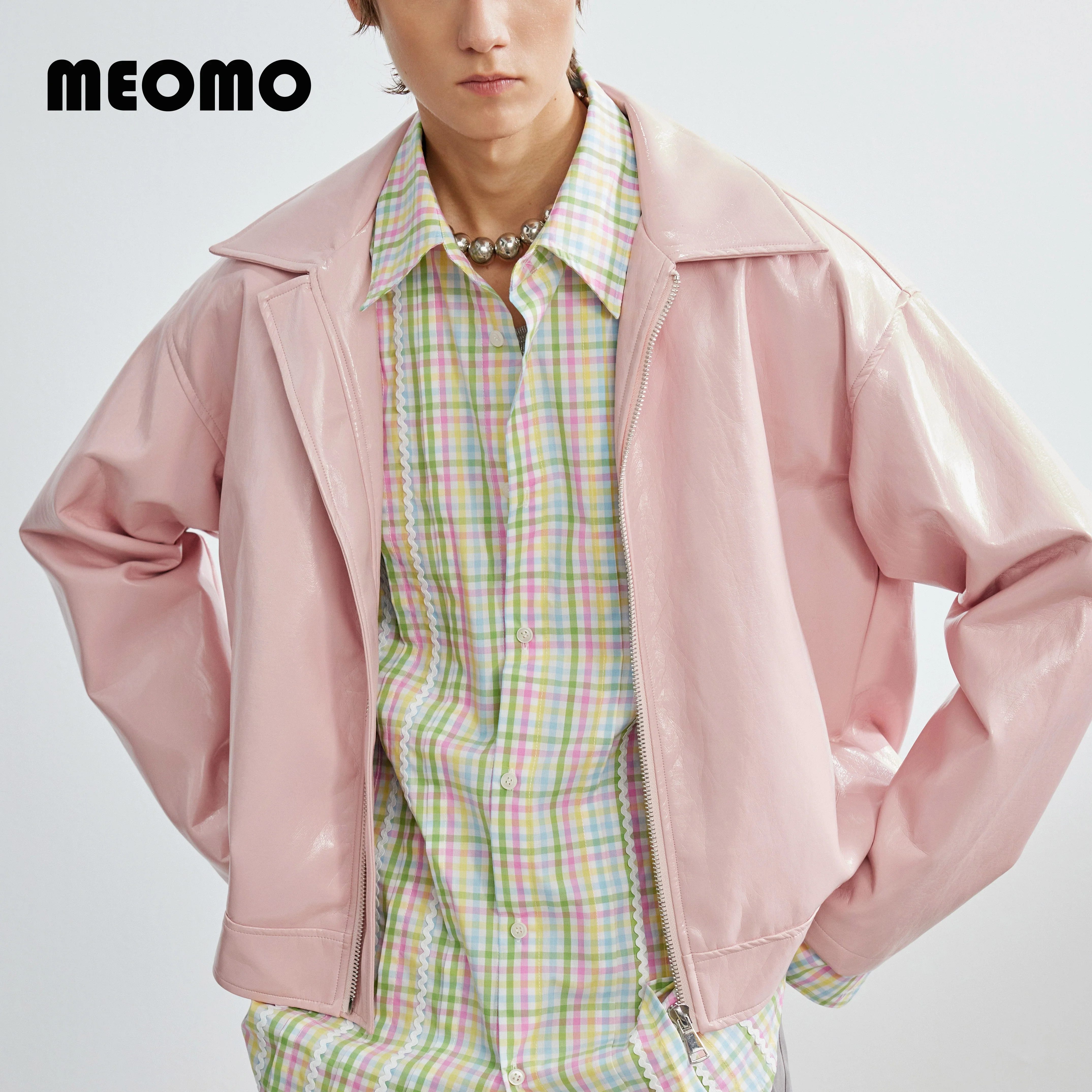 Glossy Pink PU Zip Jacket - Image 2