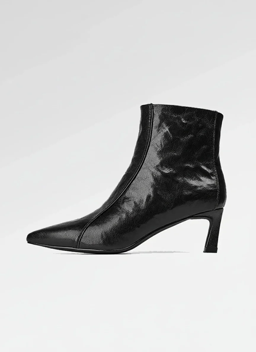 Glossy Pointed Ankle Boots - Image 3