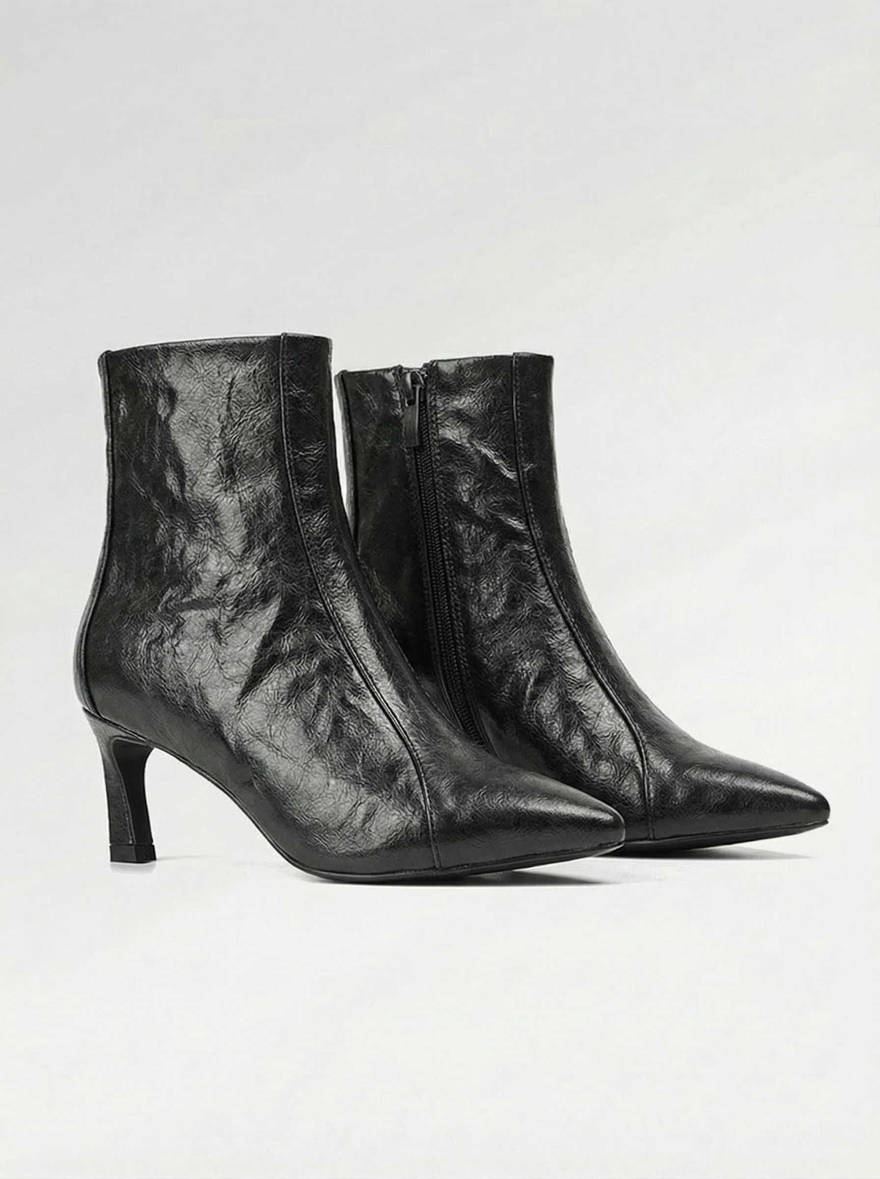 Glossy Pointed Ankle Boots - Image 6