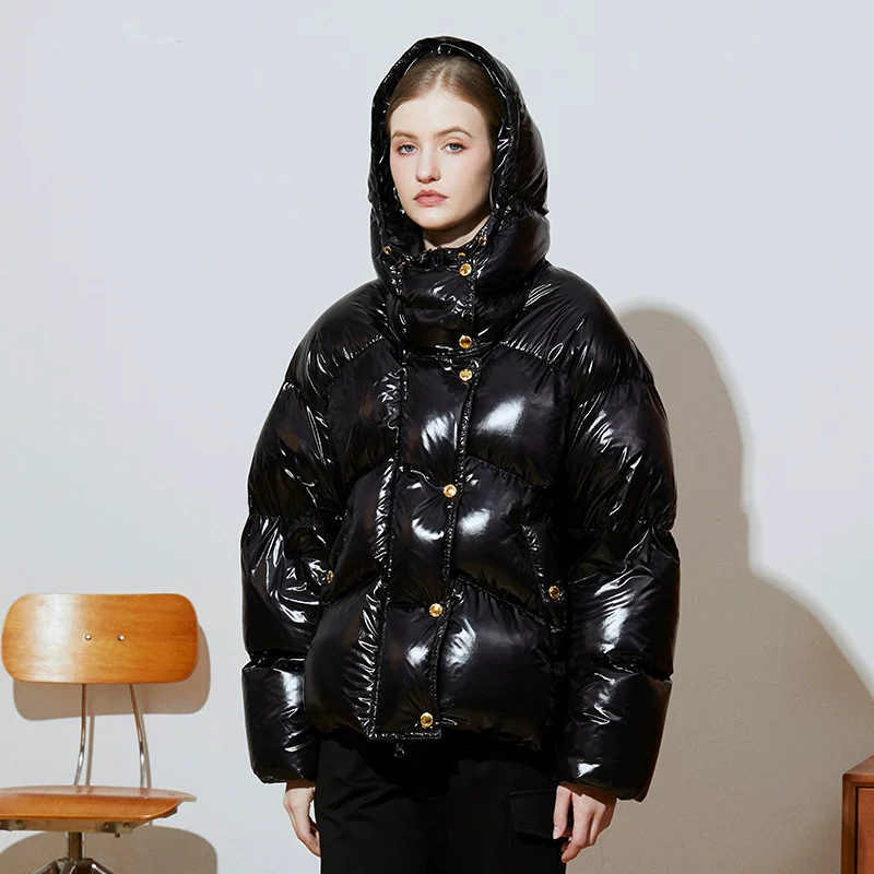 Glossy Puffer Jacket - Image 3