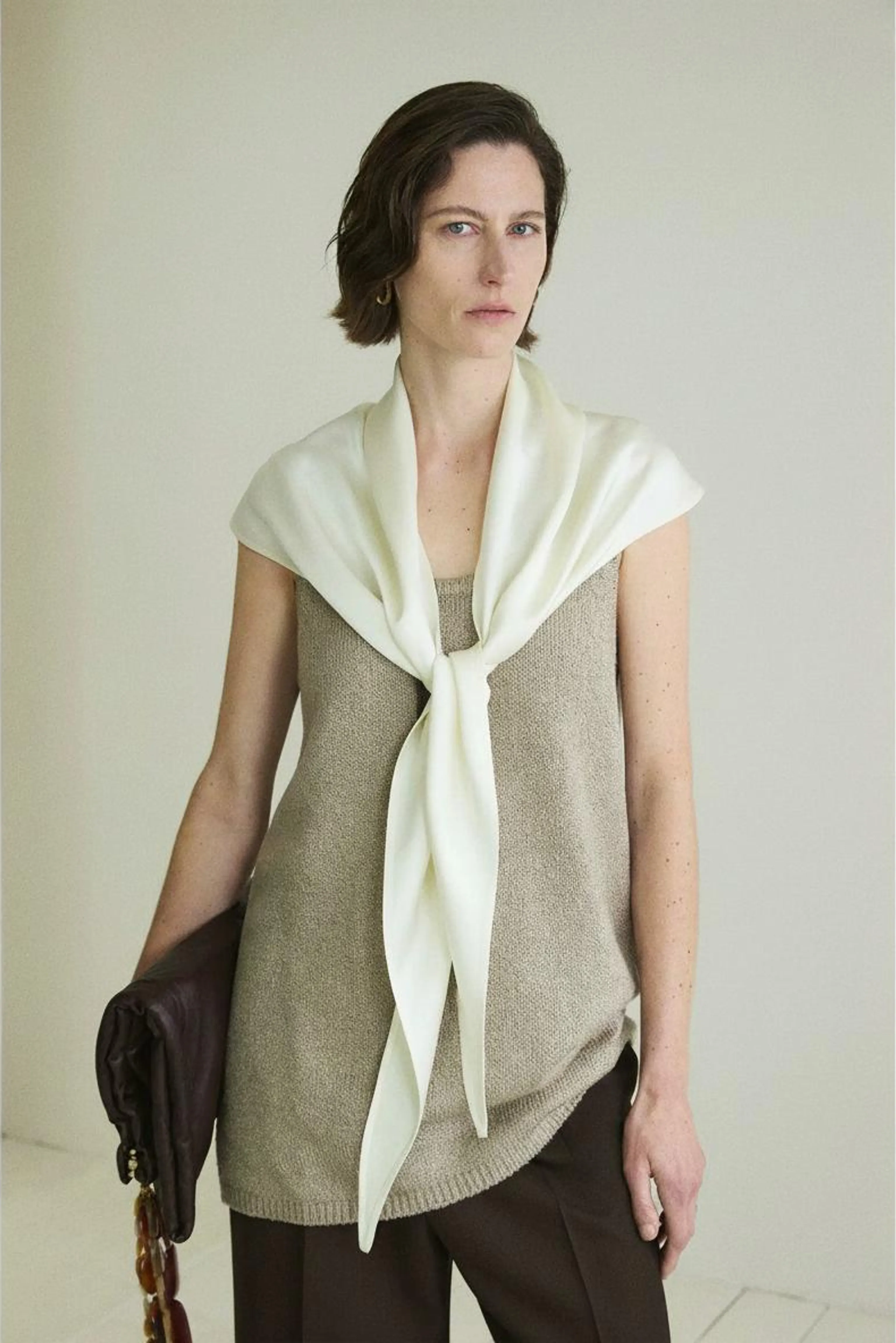 Glossy Satin Triangle Scarf