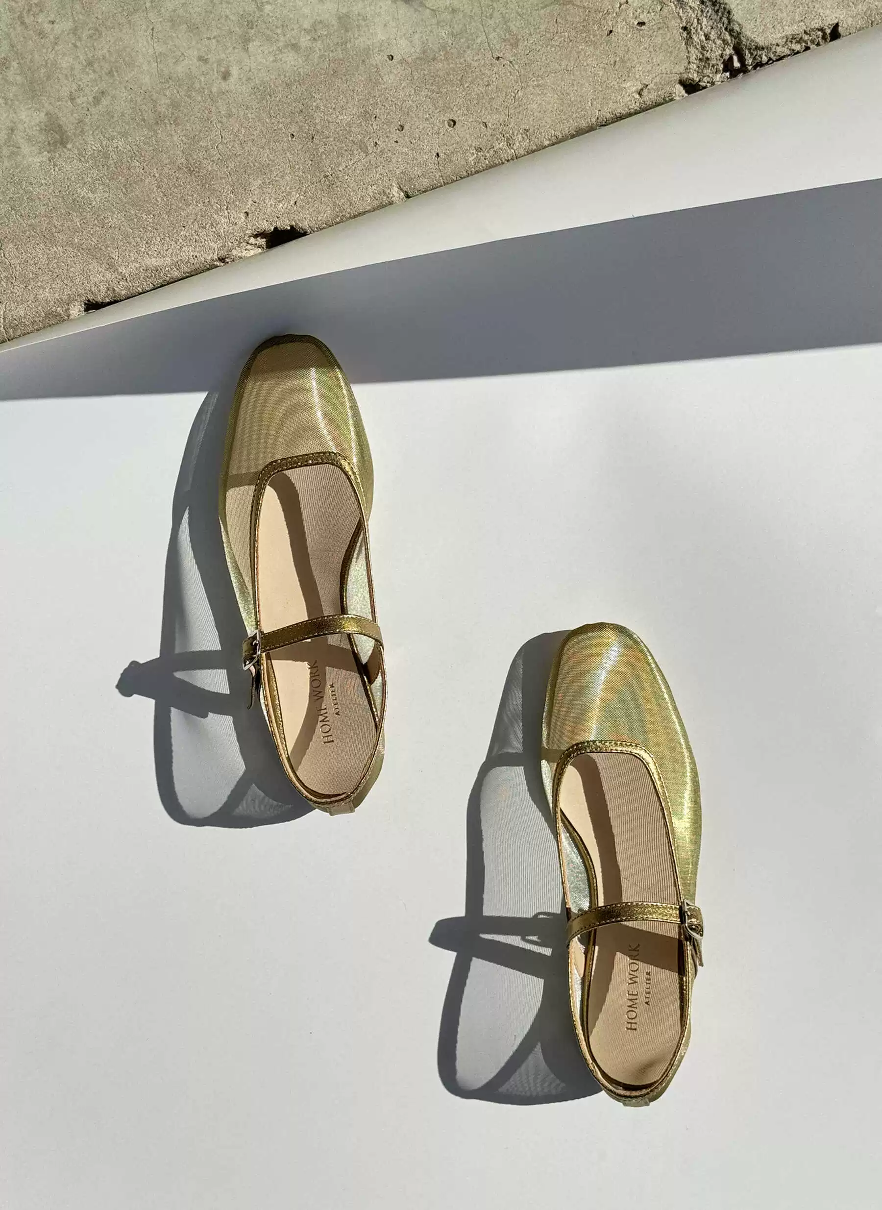 Gold Mary Jane Flats