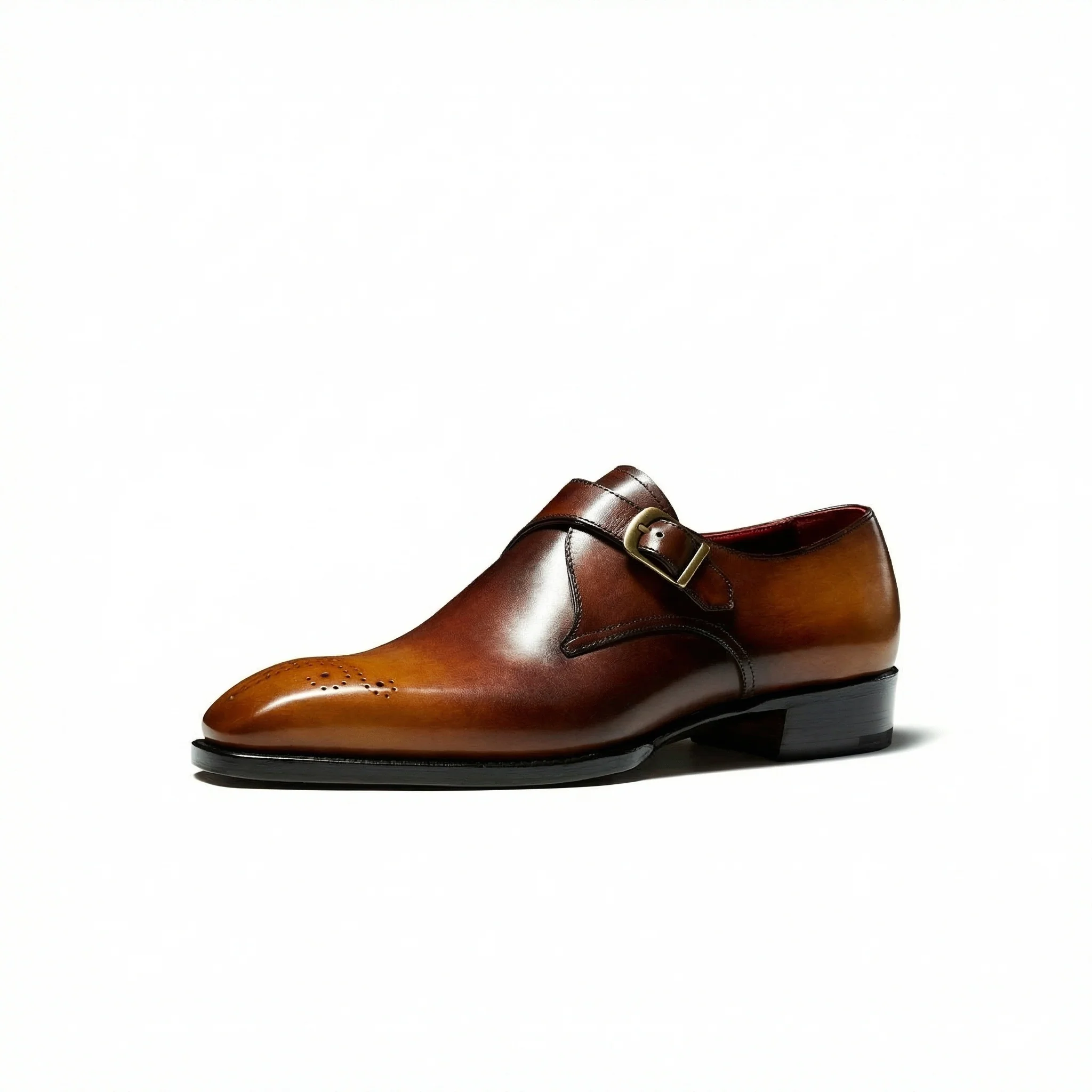 Goodyear-Welted Leather Monk Strap Shoe - Image 3