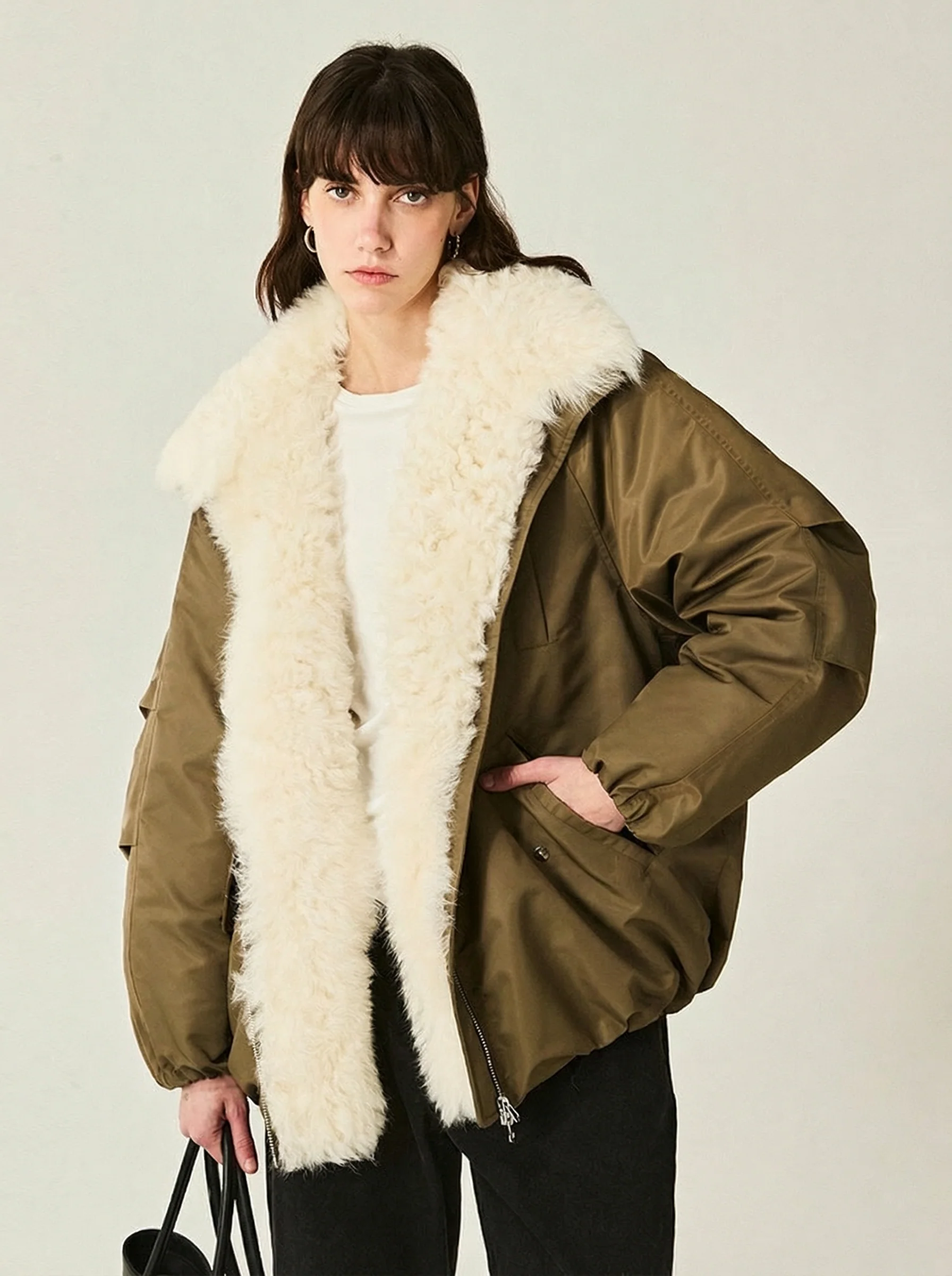 Goose Down Parka with Detachable Toscana Shearling Collar - Image 5