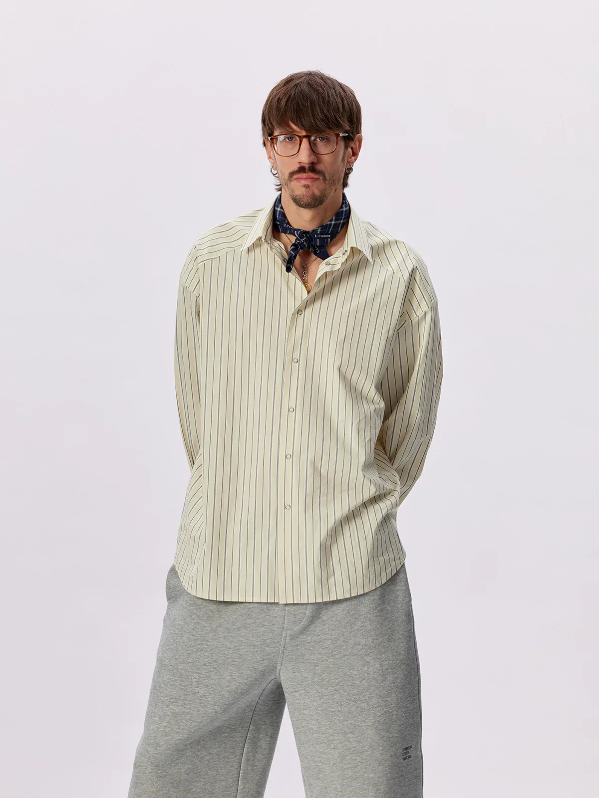 Goose Yellow Striped Cotton Shirt