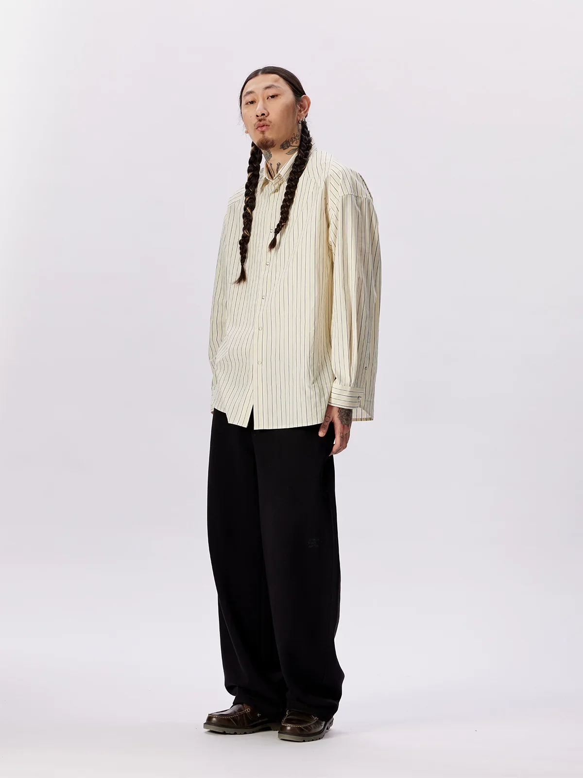 Goose Yellow Striped Cotton Shirt - Image 2