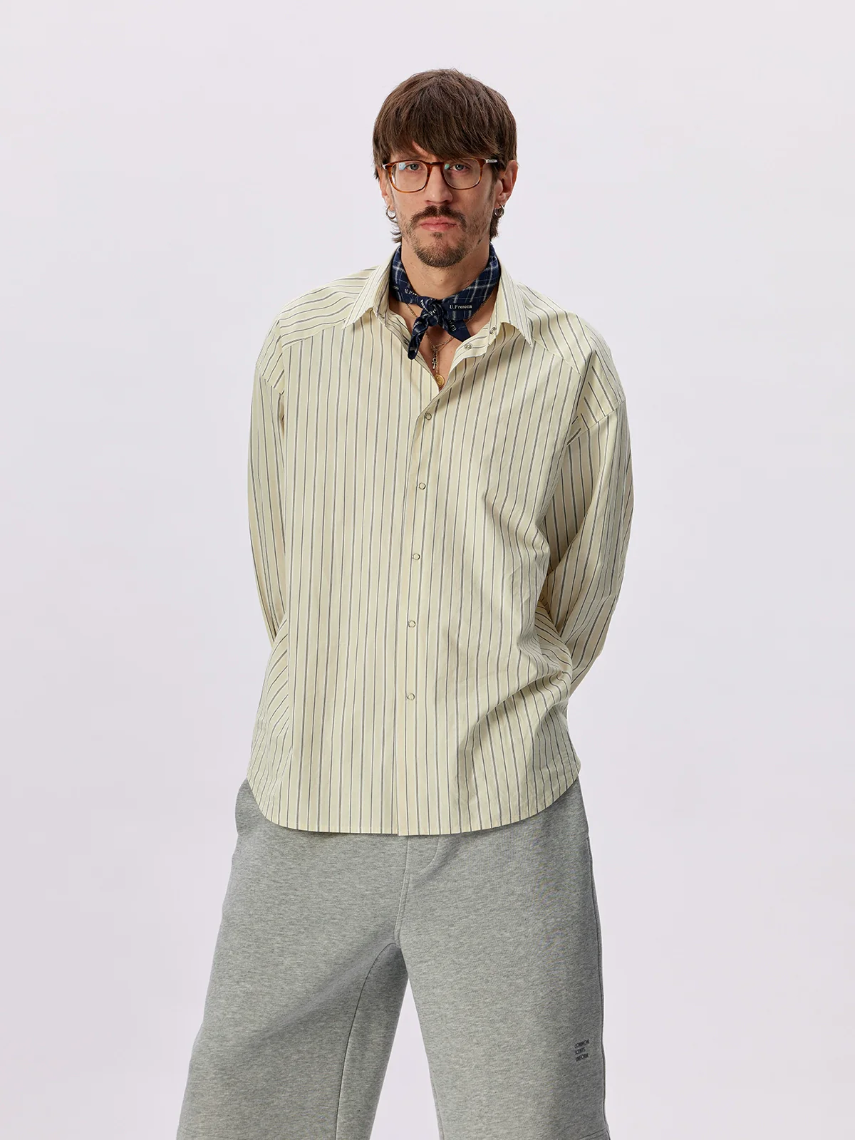 Goose Yellow Striped Cotton Shirt - Image 8