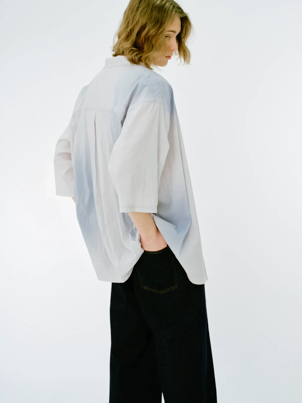 Gradient Tie-Dye Cuban Collar Shirt - Image 2