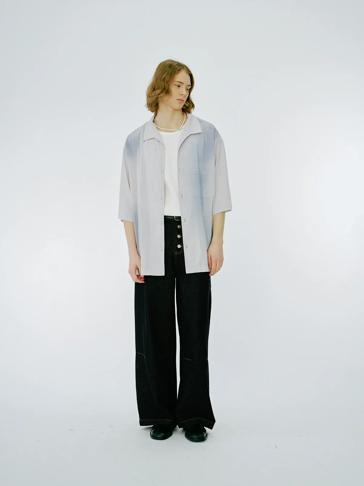 Gradient Tie-Dye Cuban Collar Shirt - Image 3