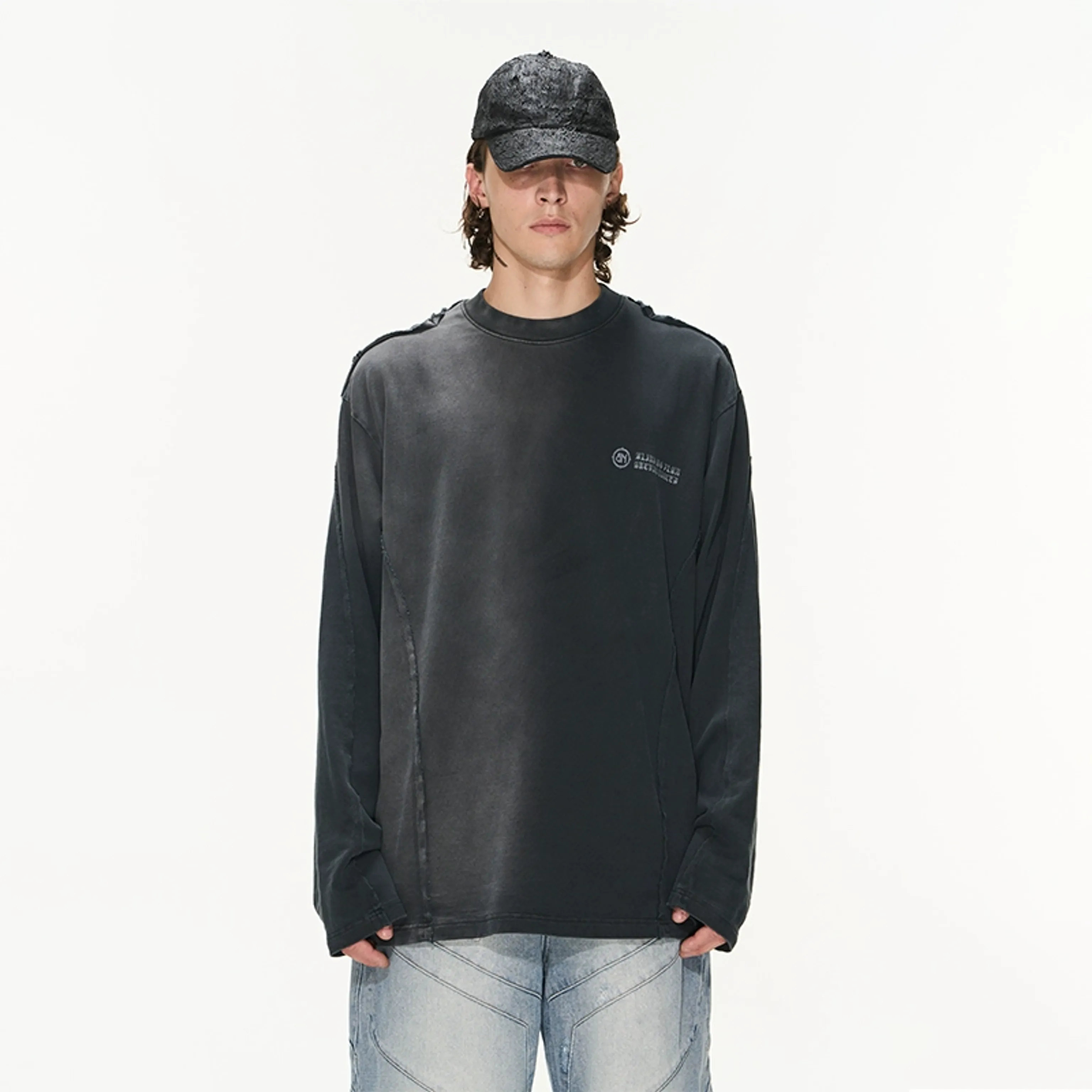 Gradient Washed Cotton Long-Sleeve T-Shirt - Image 5
