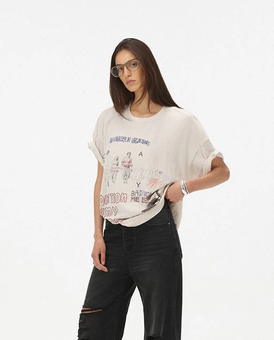 Graffiti Rhinestone Oversized Tee - Image 4