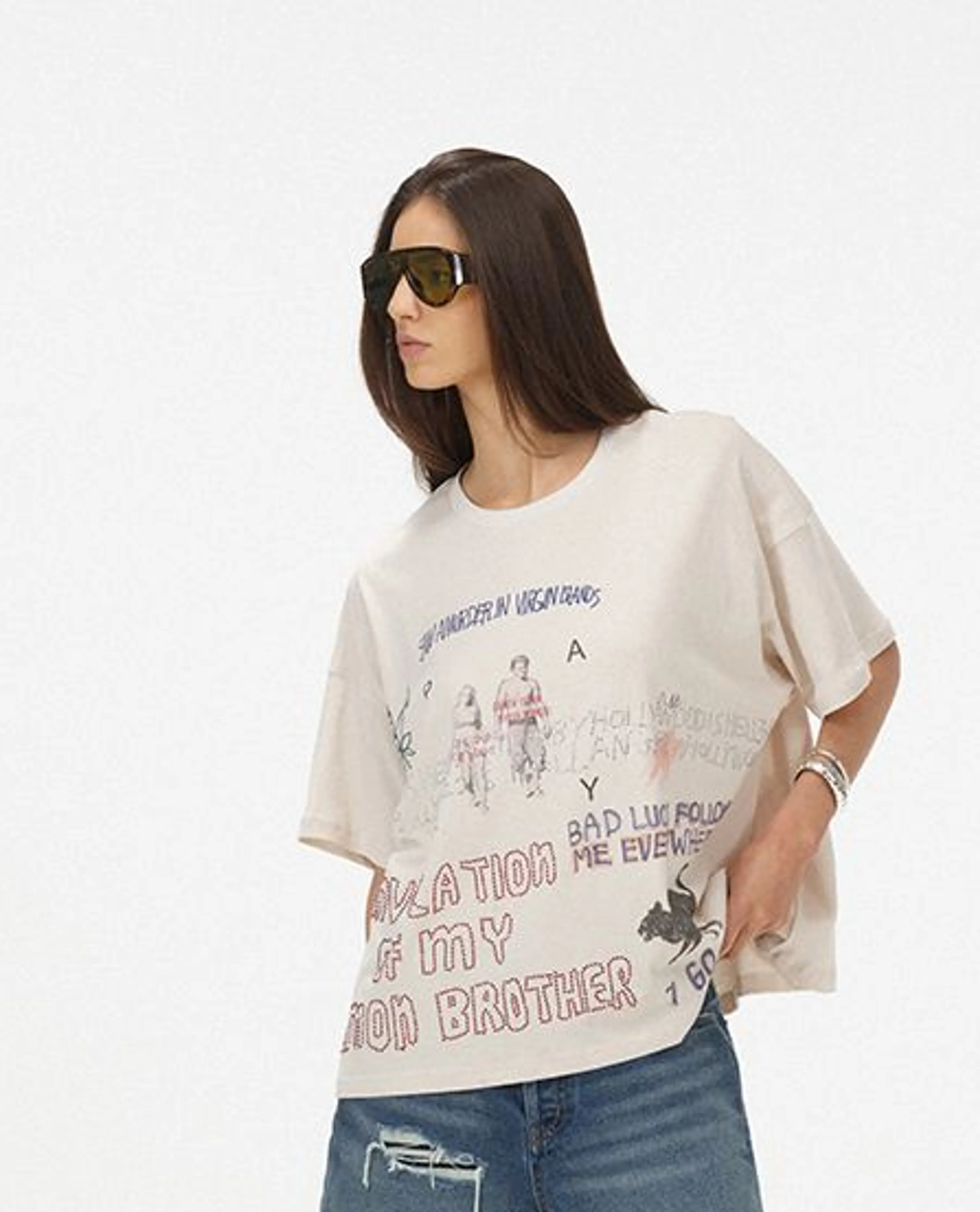 Graffiti Rhinestone Oversized Tee - Image 6