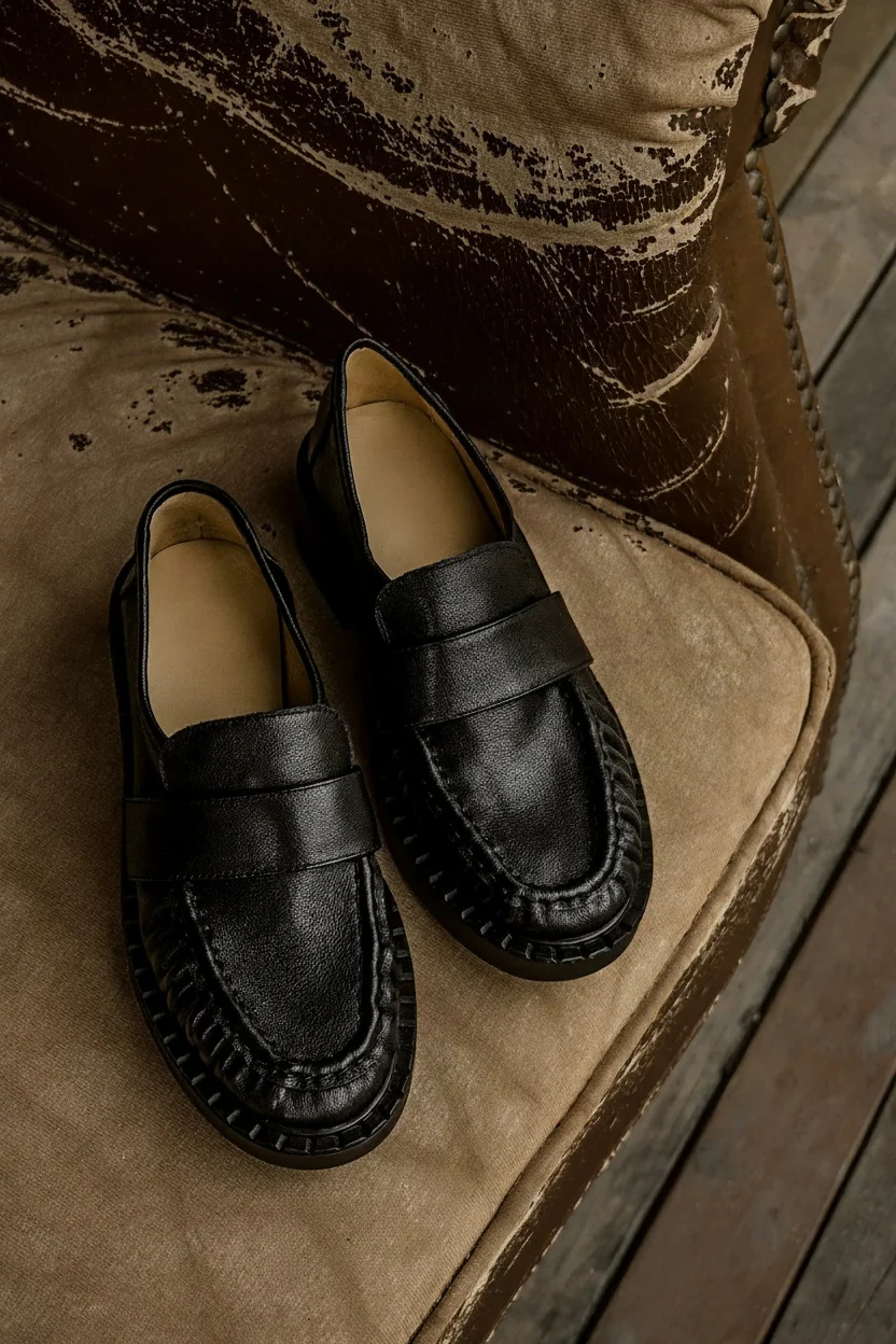 Grain Cowhide Chunky Loafers - Image 3