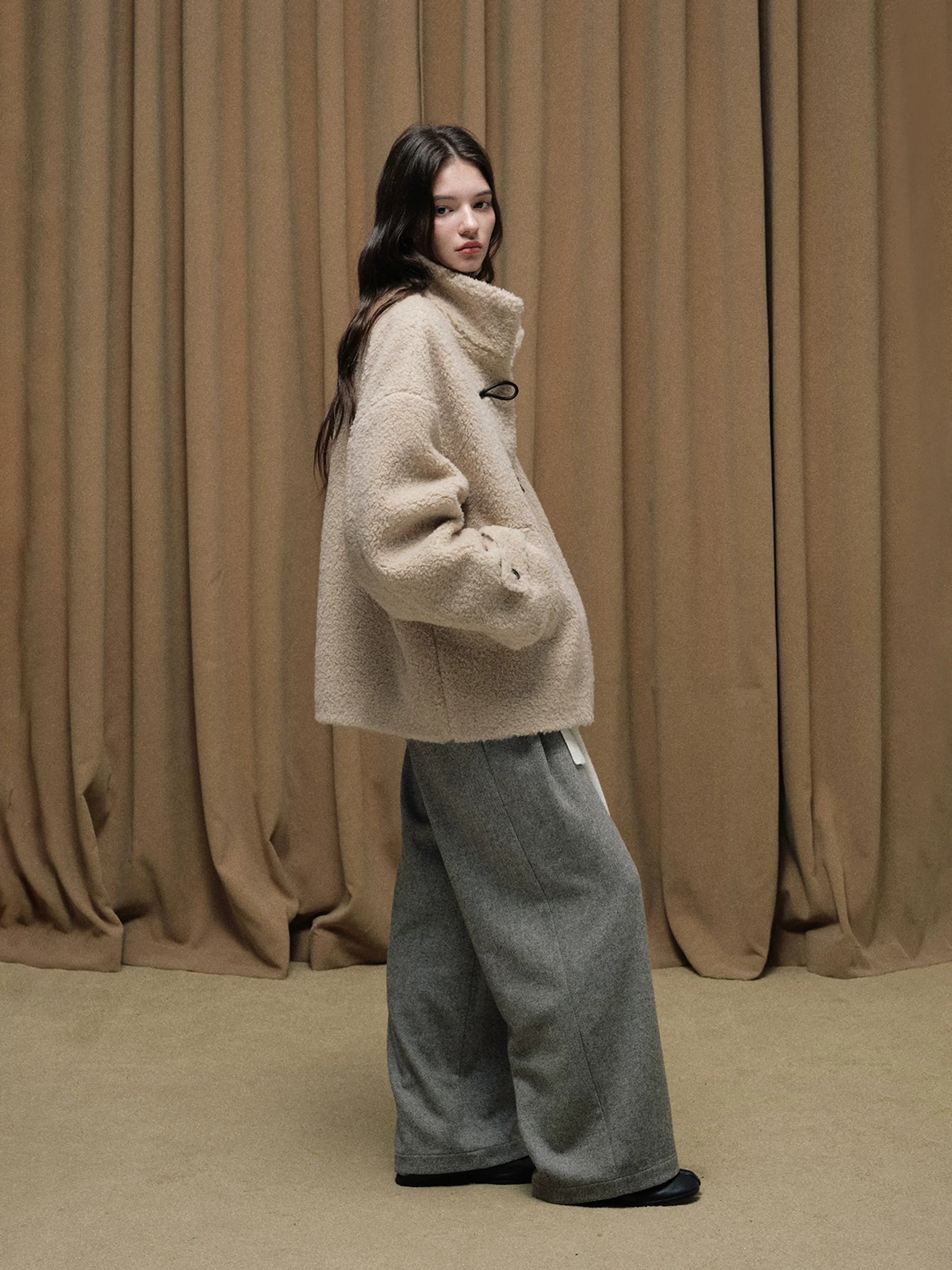Grainy Shearling Toggle Coat - Image 2