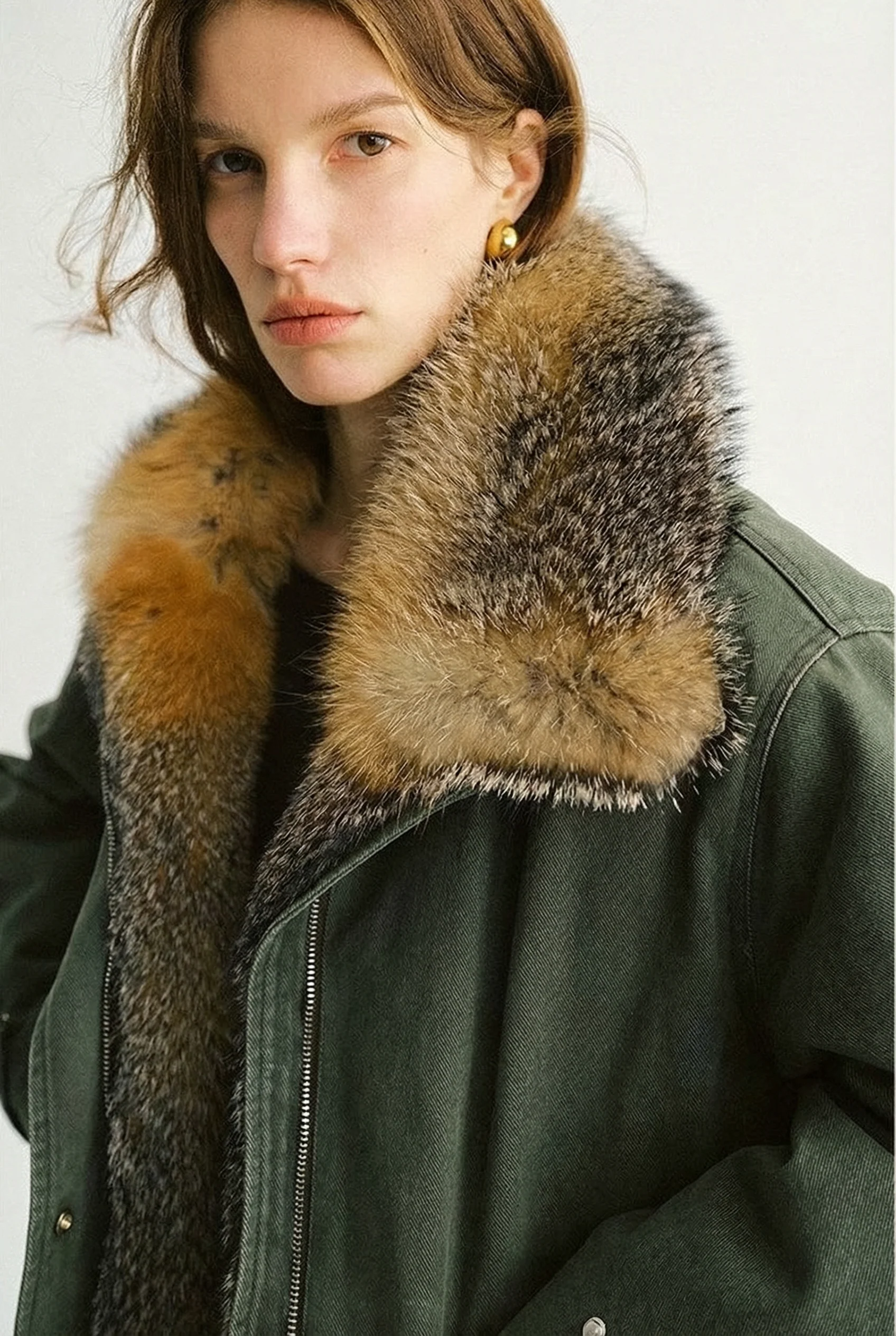 Gray Fox Collar Down Parka - Image 6