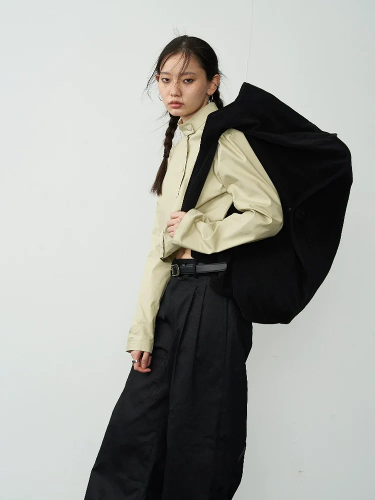 Gray Green Cropped Mandarin Jacket - Image 3