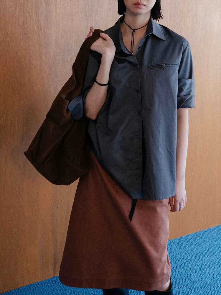 Gray Narrow-Collar Shirt - Image 2