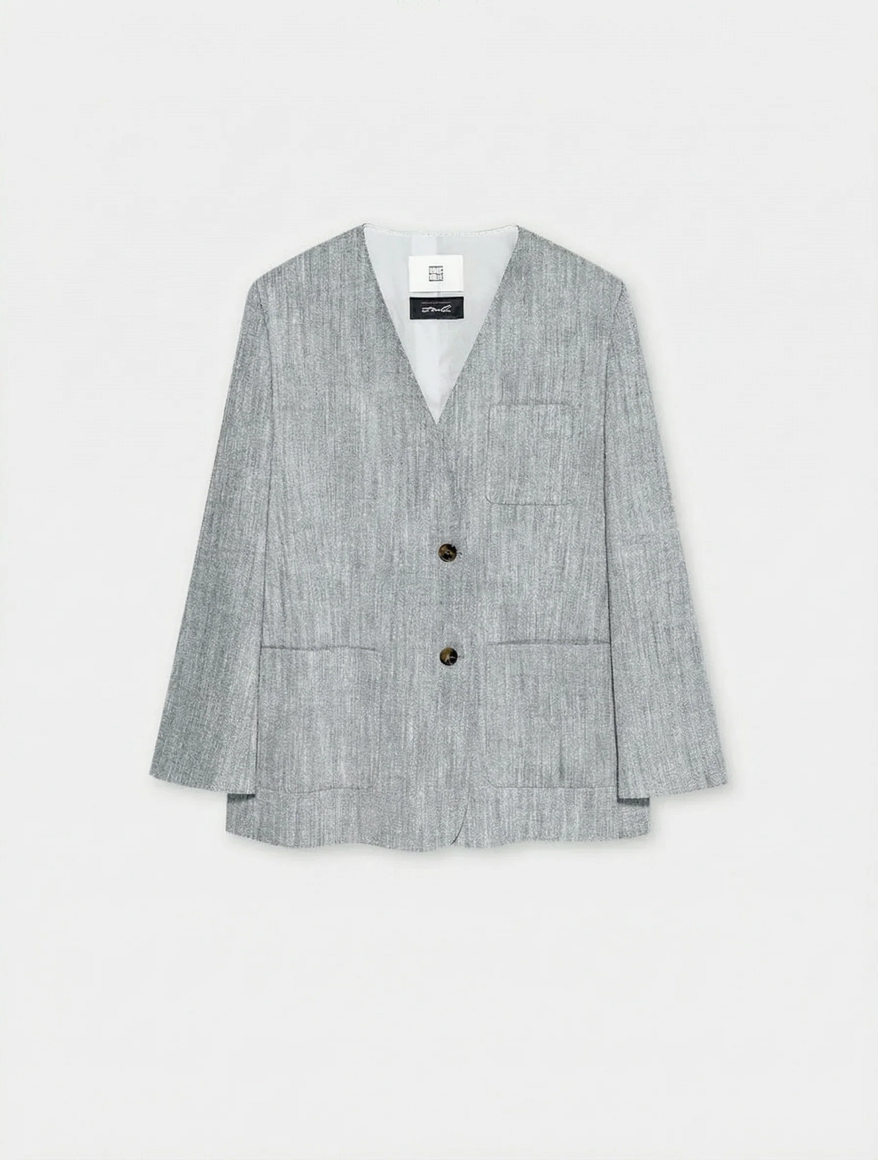 Gray Textured 3-Piece Suit Set - Image 2