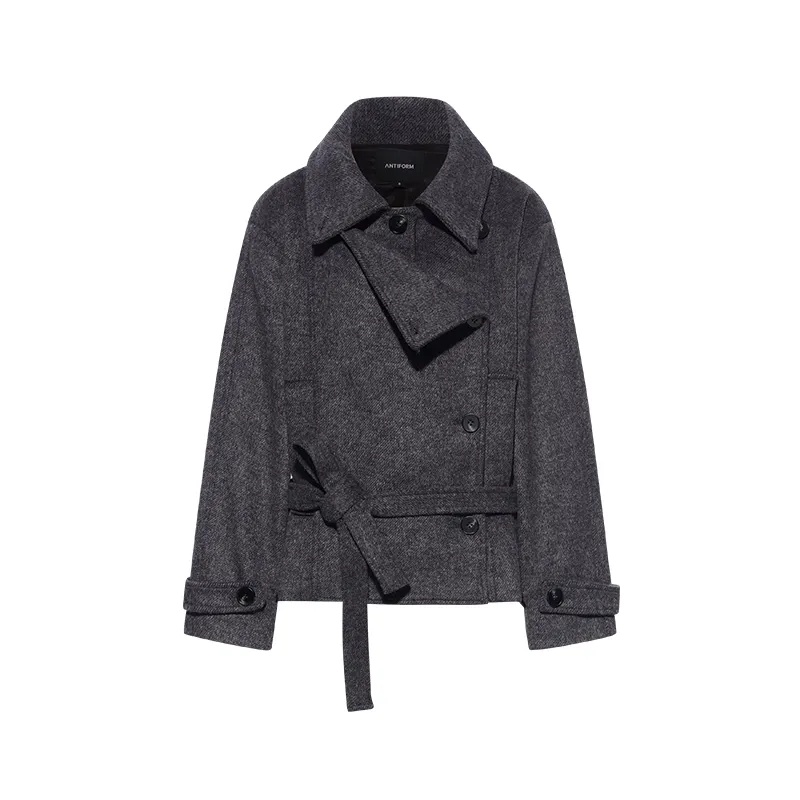 Gray Wool Blend Coat Set - Image 6