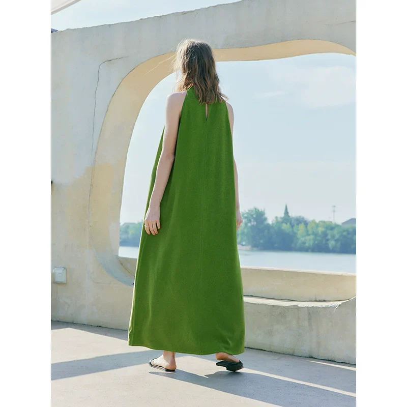 Green Maxi Dress with Braided Belt - Image 4