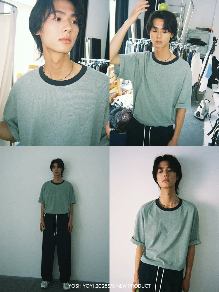 Green Pinstripe T-Shirt - Image 3