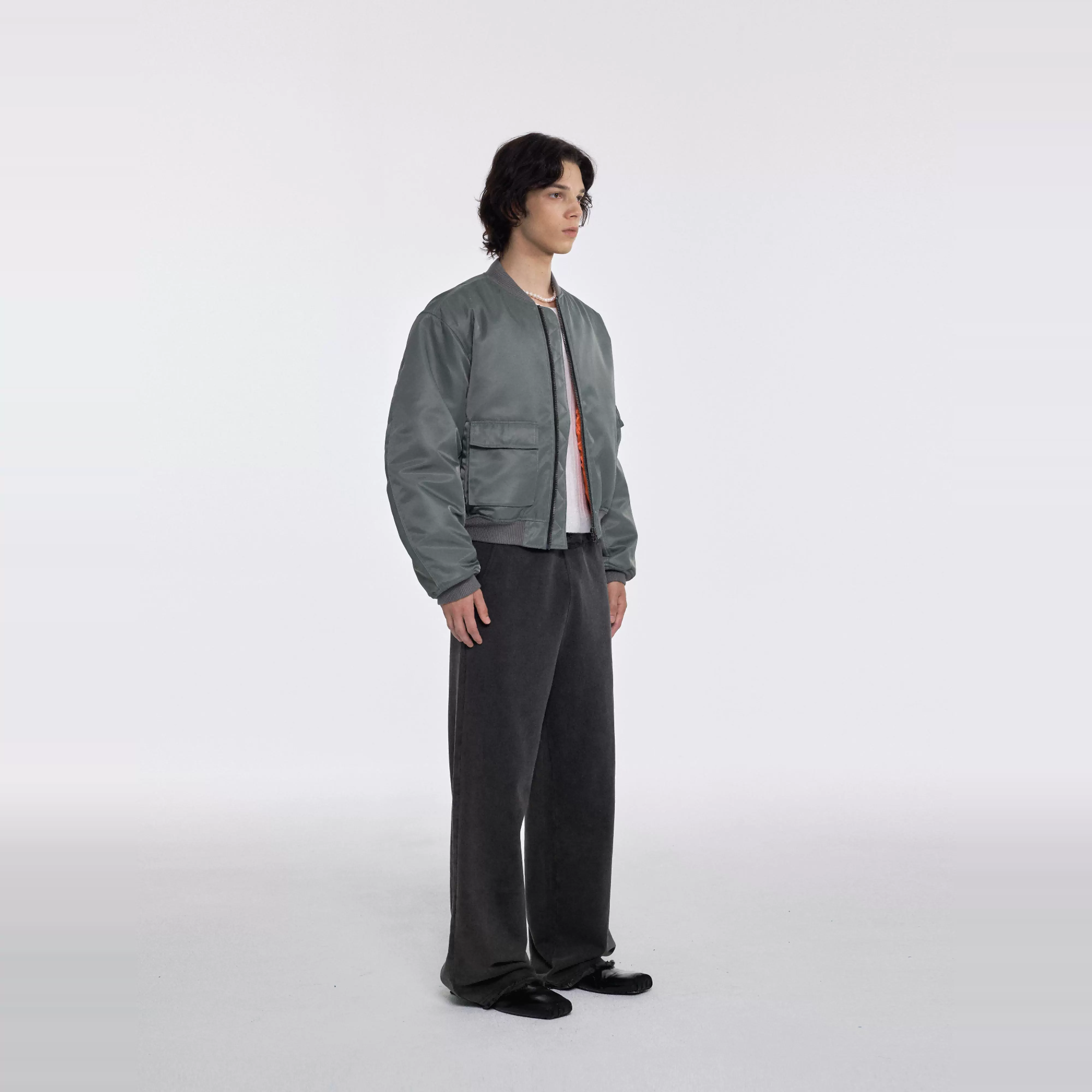 Green Short Pocket Flight Bomber Jacket - Image 3