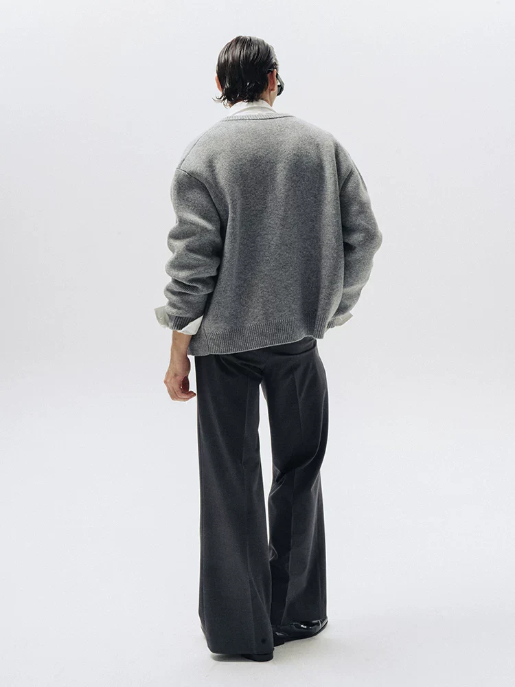 Grey Button Cardigan - Image 3