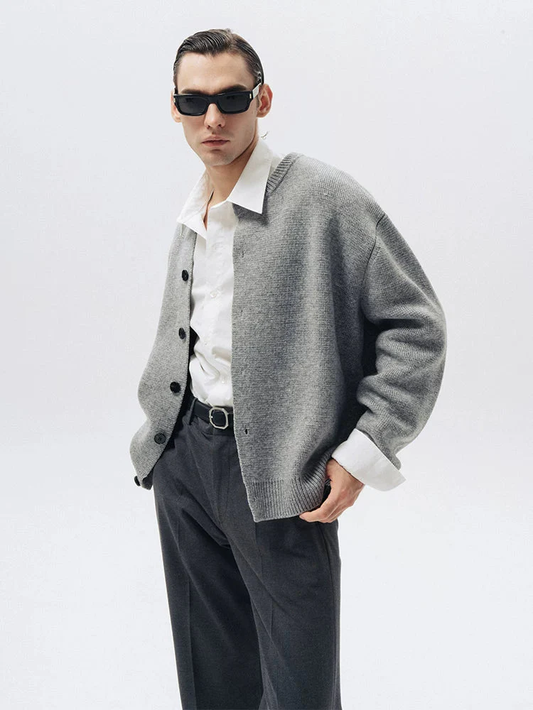 Grey Button Cardigan - Image 5