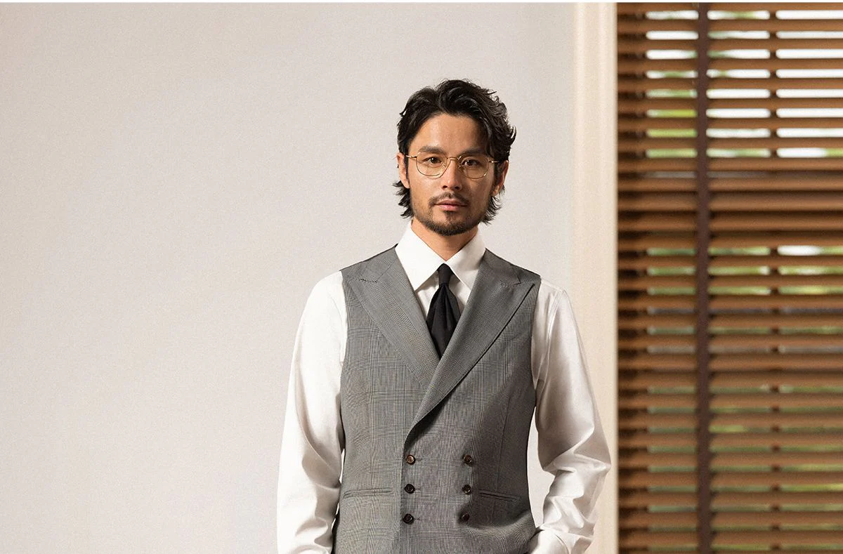 Grey Plaid Double-Breasted Vest - Image 8