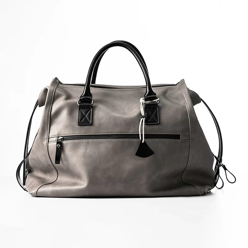 Grey Top-Grain Leather Duffel - Image 6
