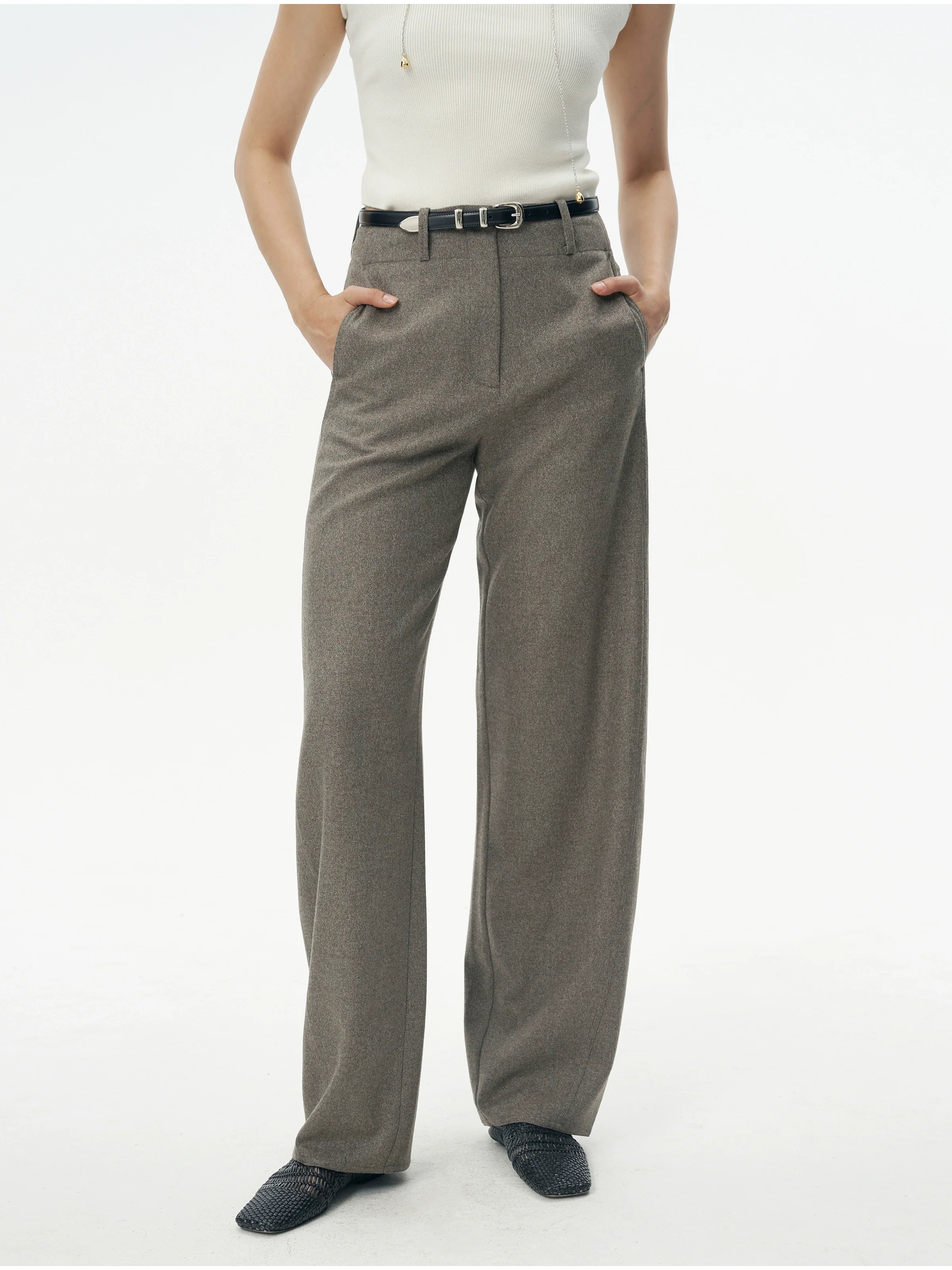 Grey Wide-Leg Trousers - Image 8