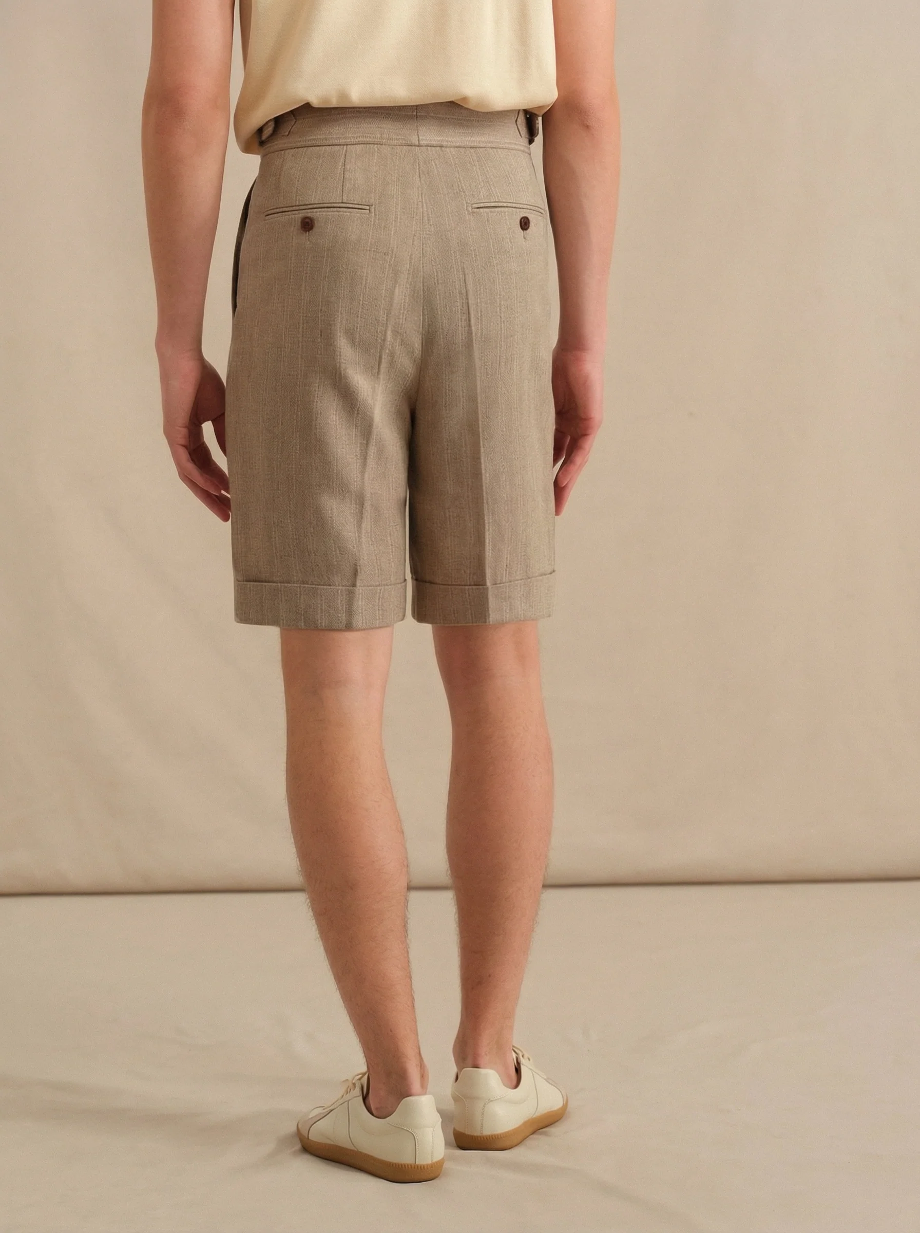 Gurkha Pleated Linen Shorts - Image 5