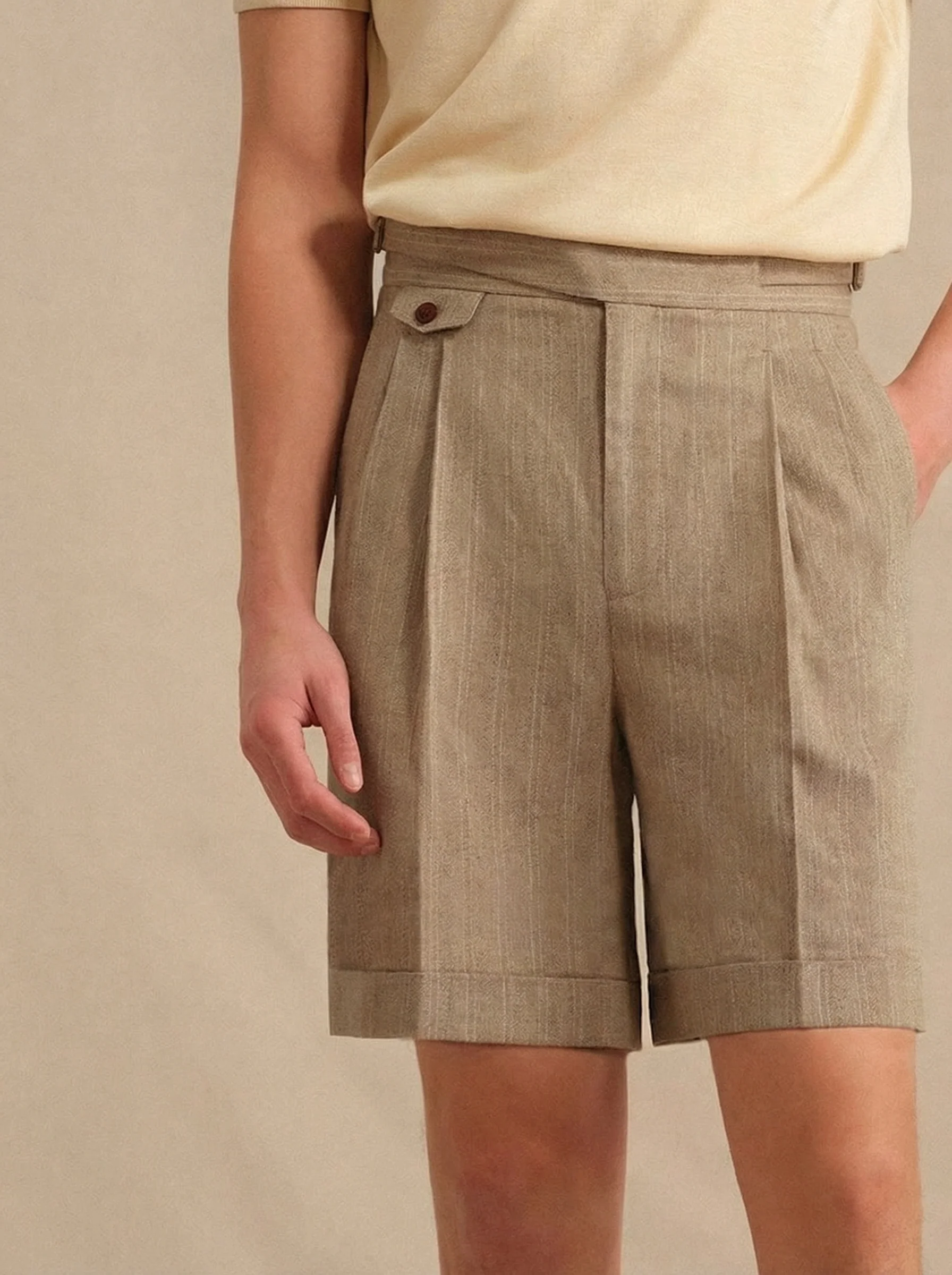 Gurkha Pleated Linen Shorts - Image 6