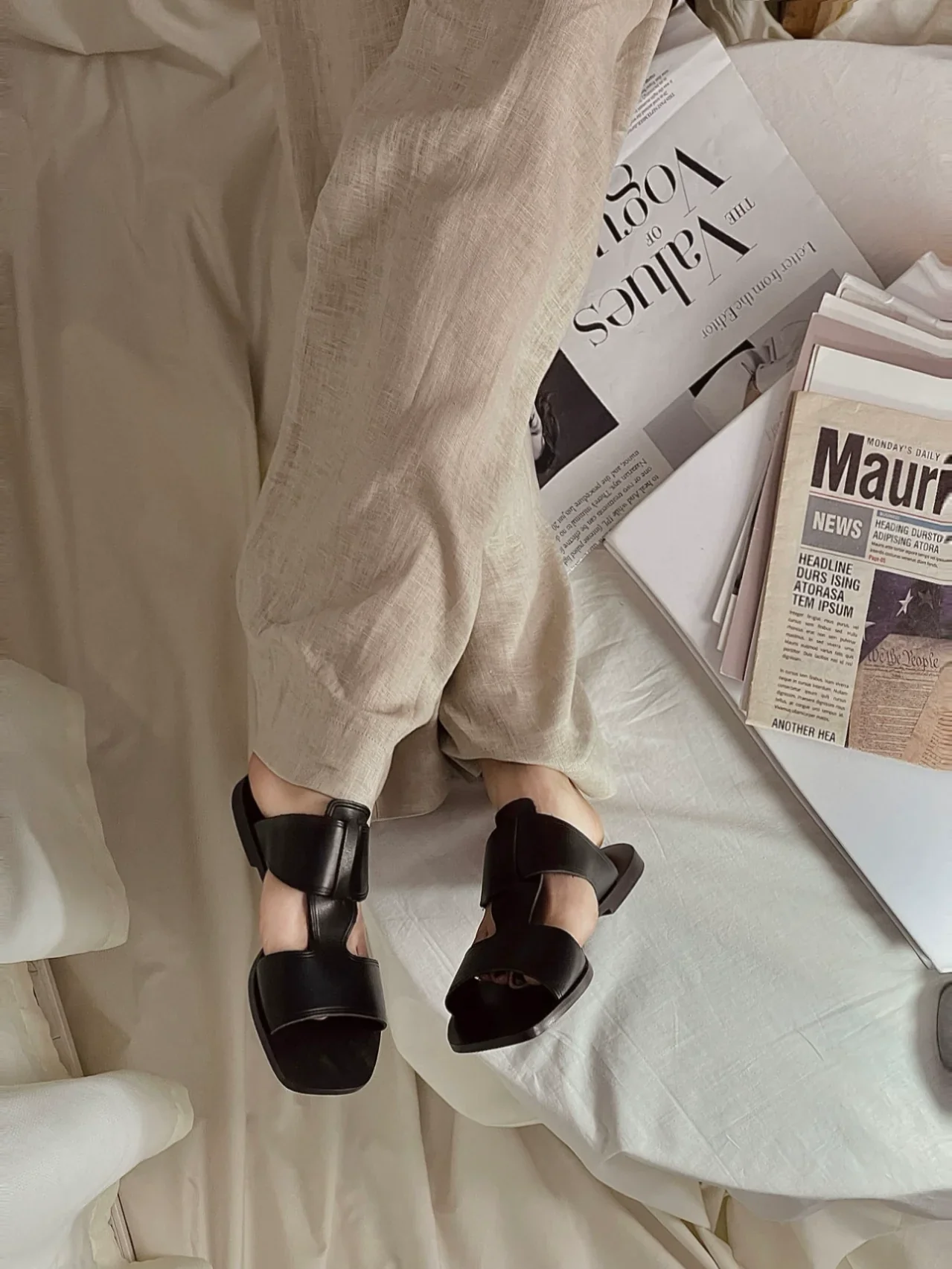 H-Strap Leather Slides - Image 3