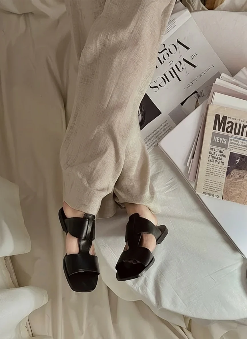 H-Strap Leather Slides - Image 6
