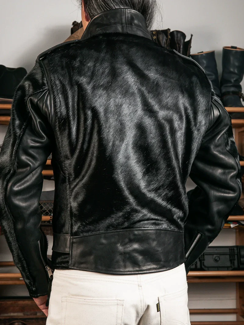 Hair-On Horsehide Biker Jacket - Image 2