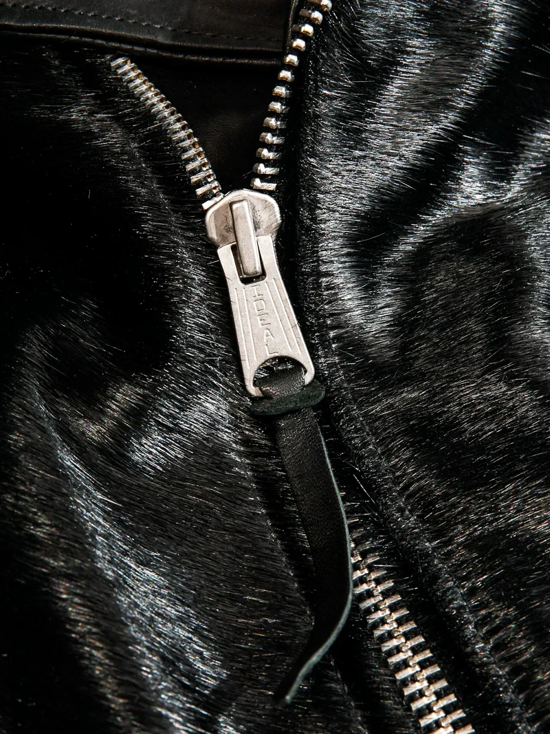 Hair-On Horsehide Biker Jacket - Image 5