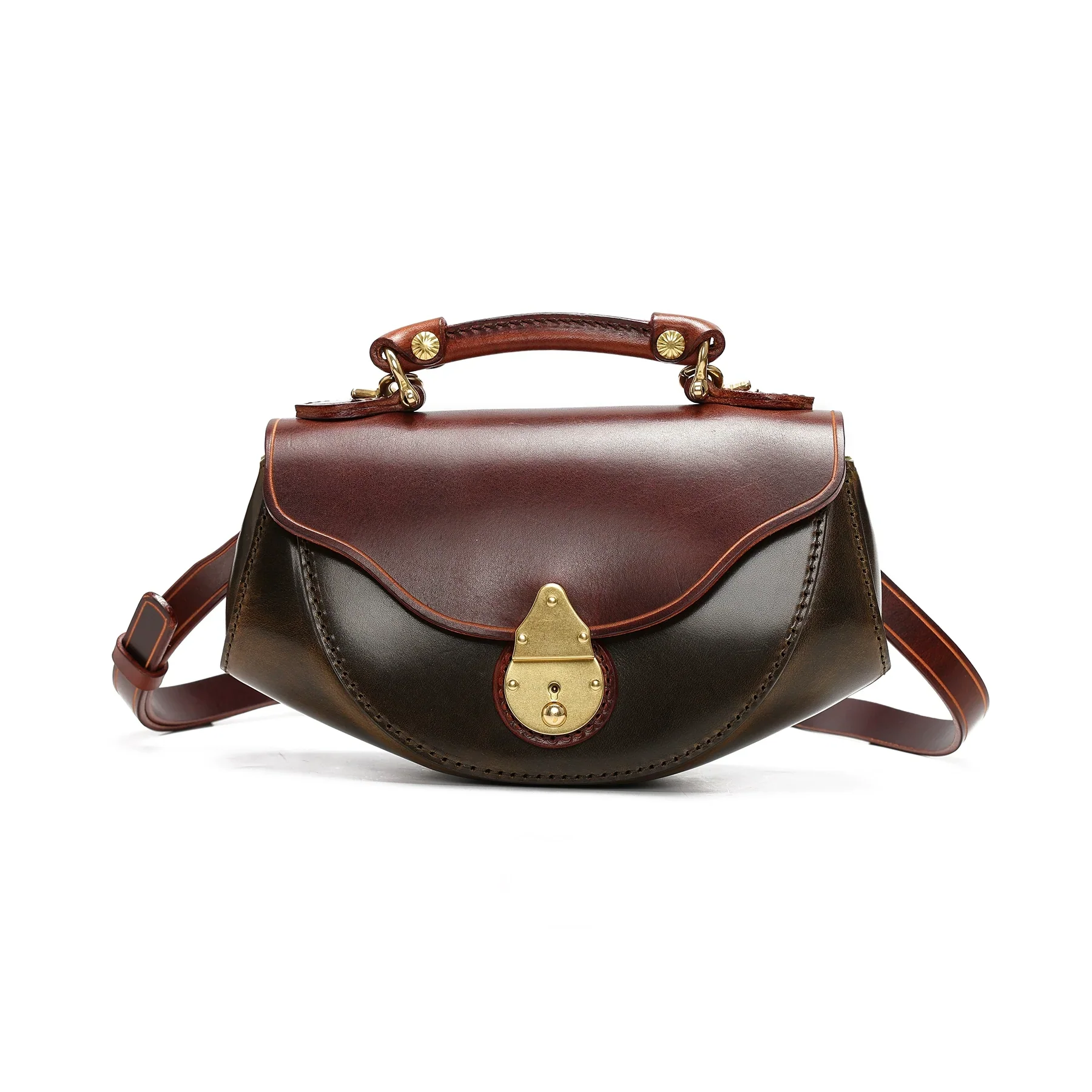 Half Work Leather Handbag - Image 6