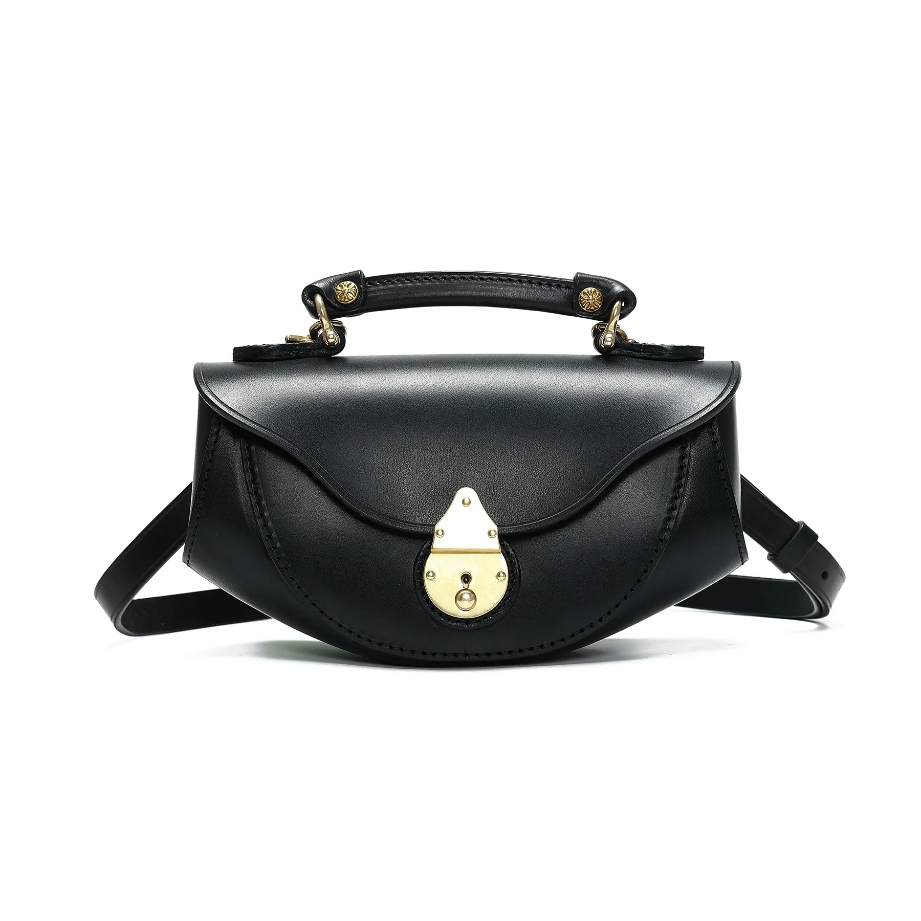 Half Work Leather Handbag - Image 8
