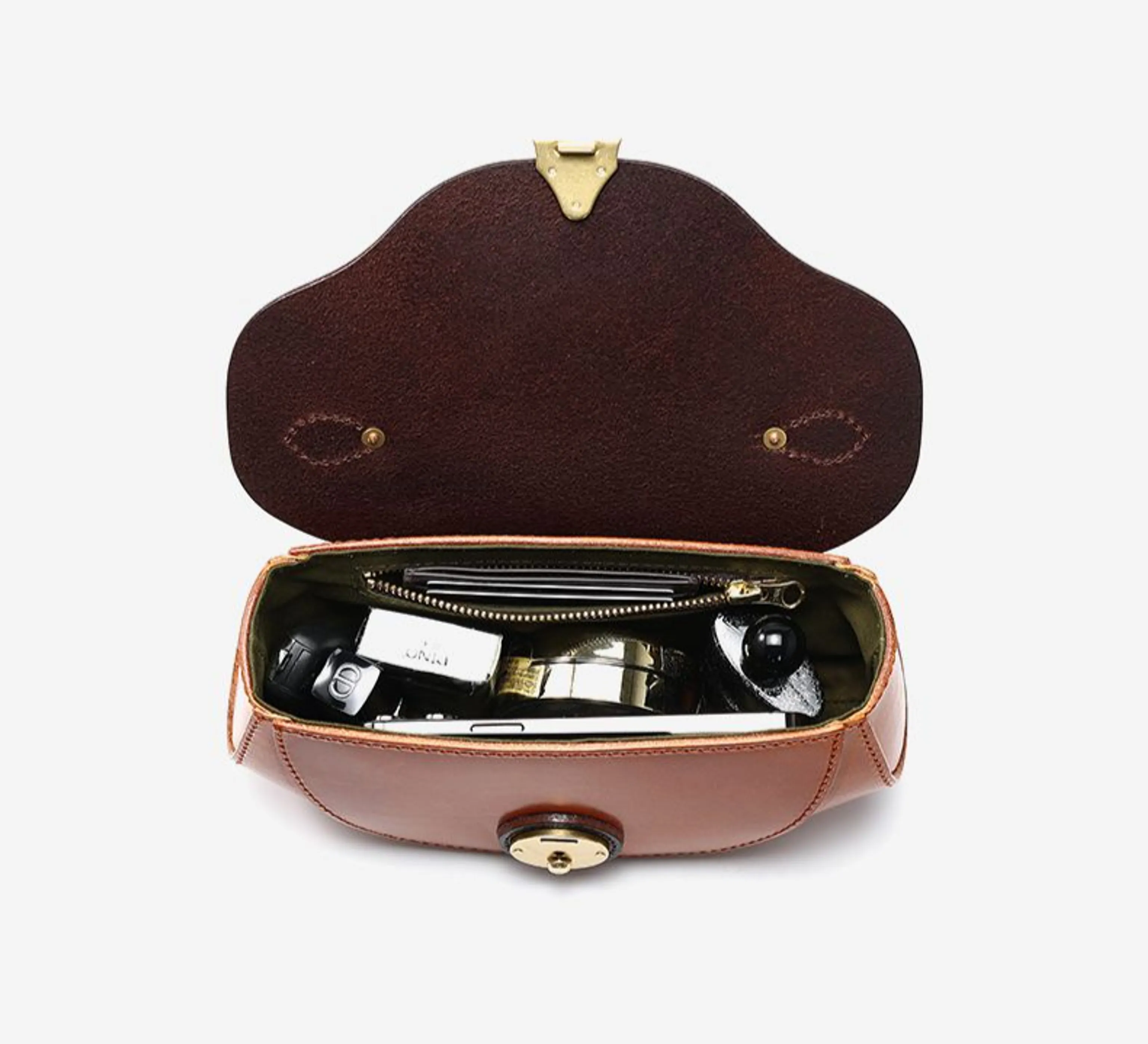 Half Work Leather Handbag - Image 9