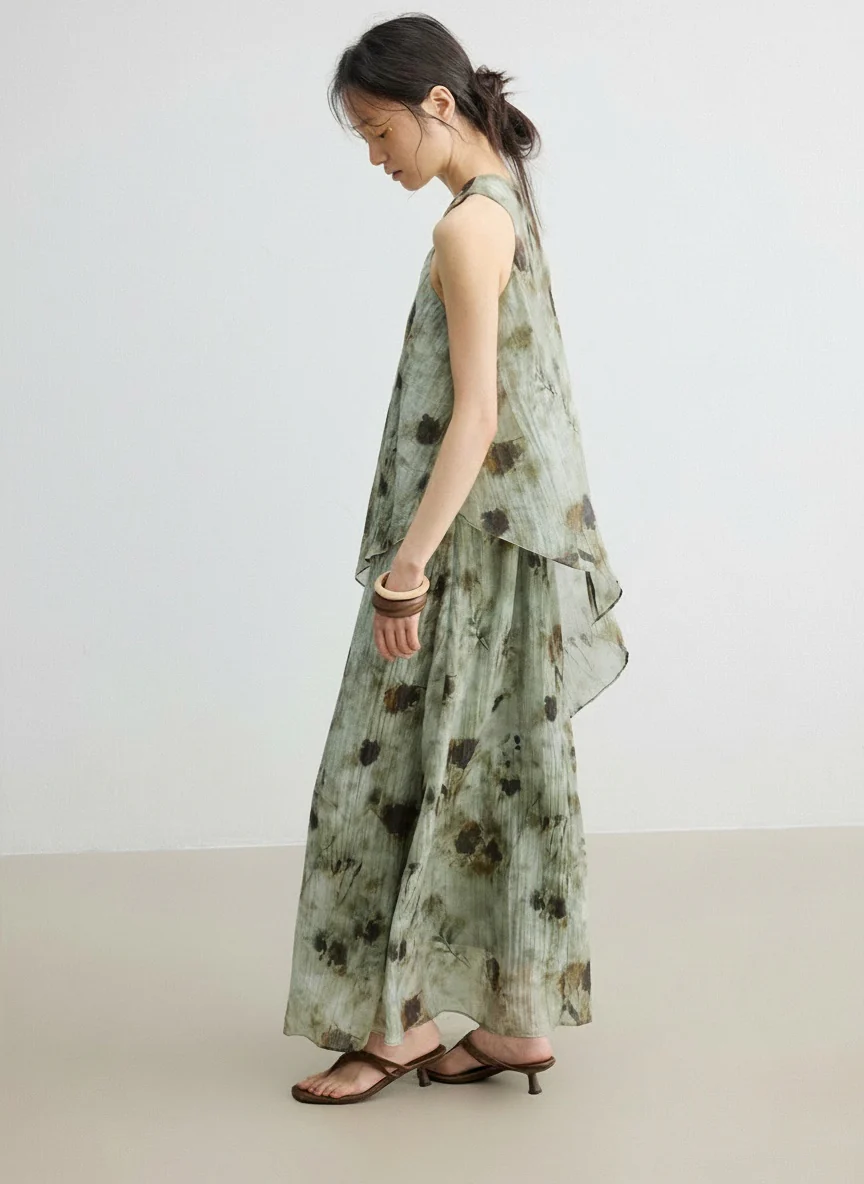 Halter Layered Maxi Dress - Image 5