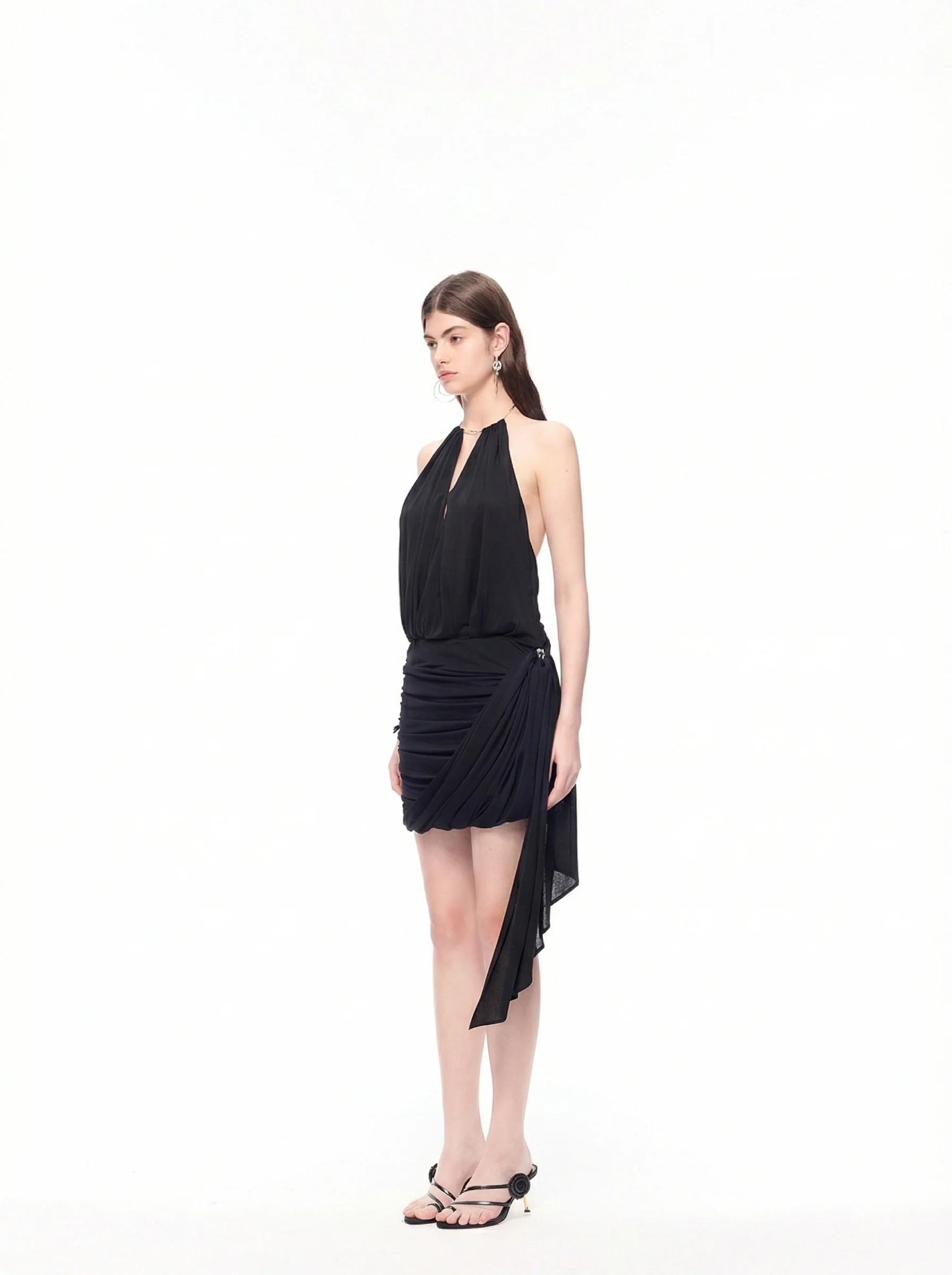Halter Ruched Mini Dress - Image 6