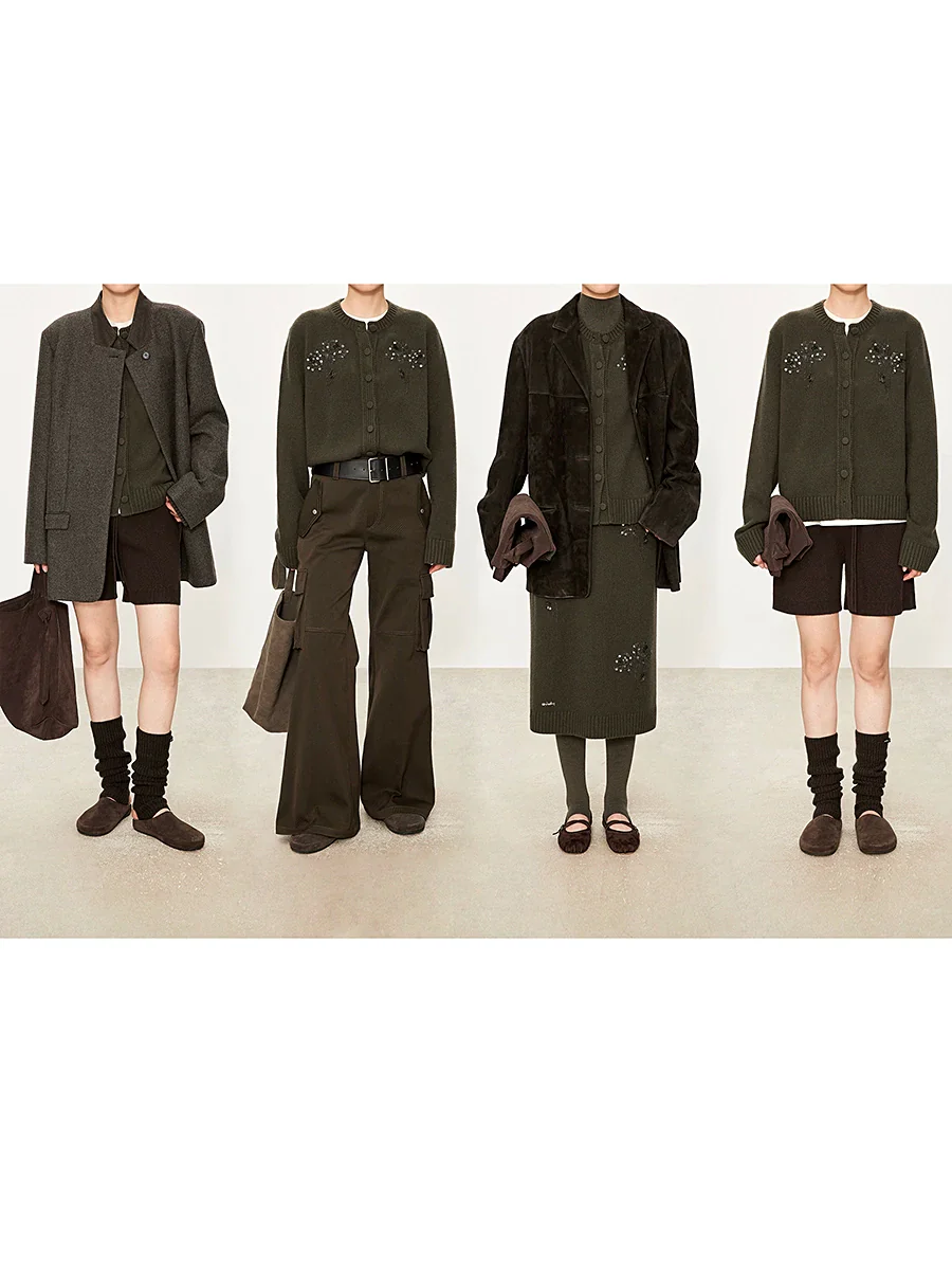Hand-Embroidered Cashmere Cardigan and Skirt Set - Image 2