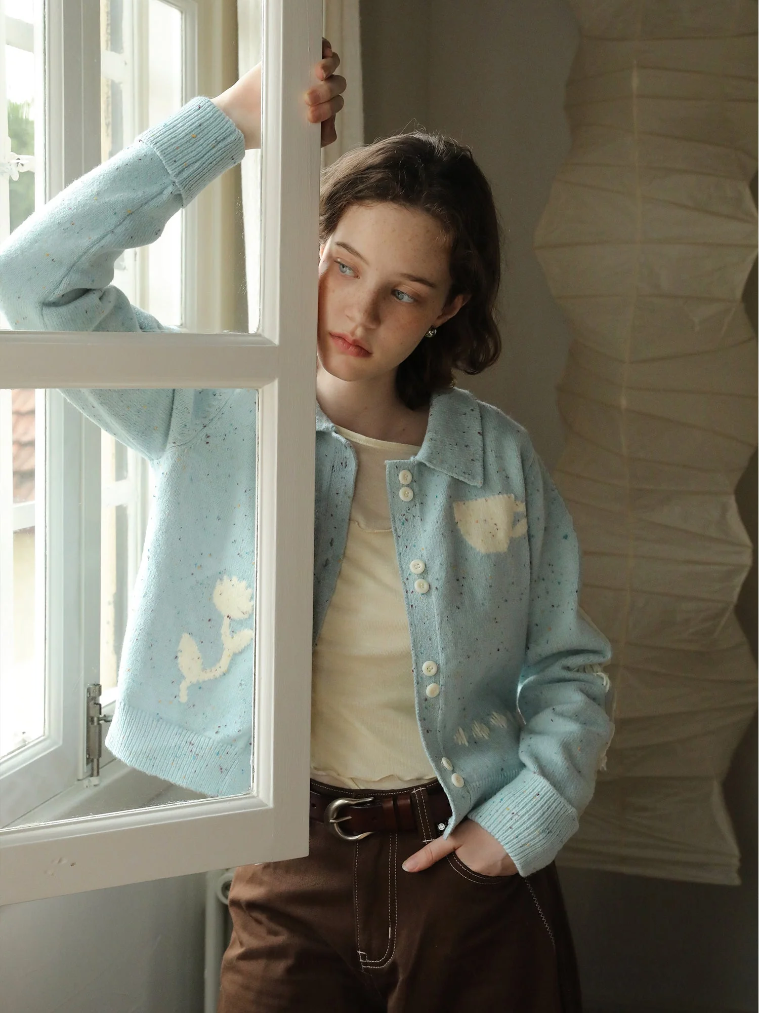 Hand-Painted Knitted Cardigan - Image 2