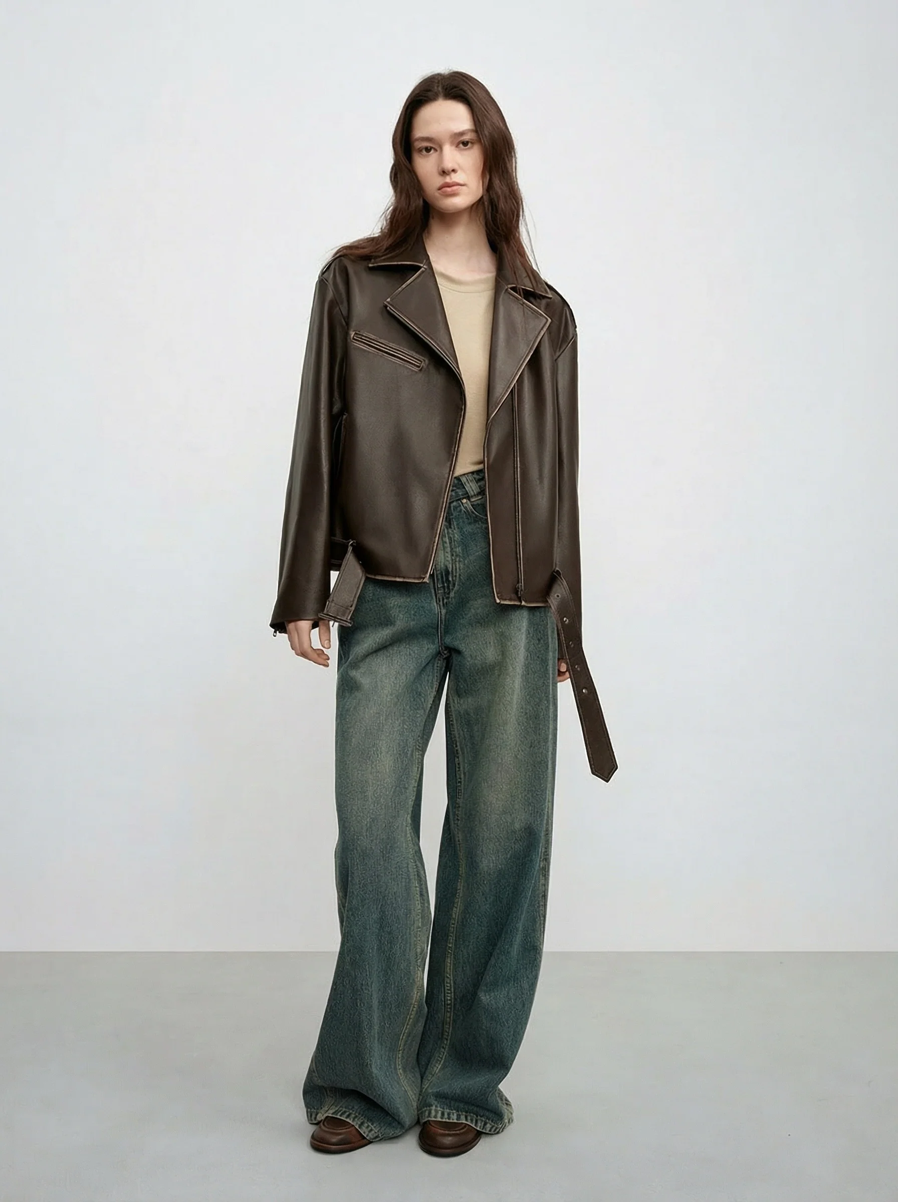 Hand-Rubbed Sheepskin Moto Jacket