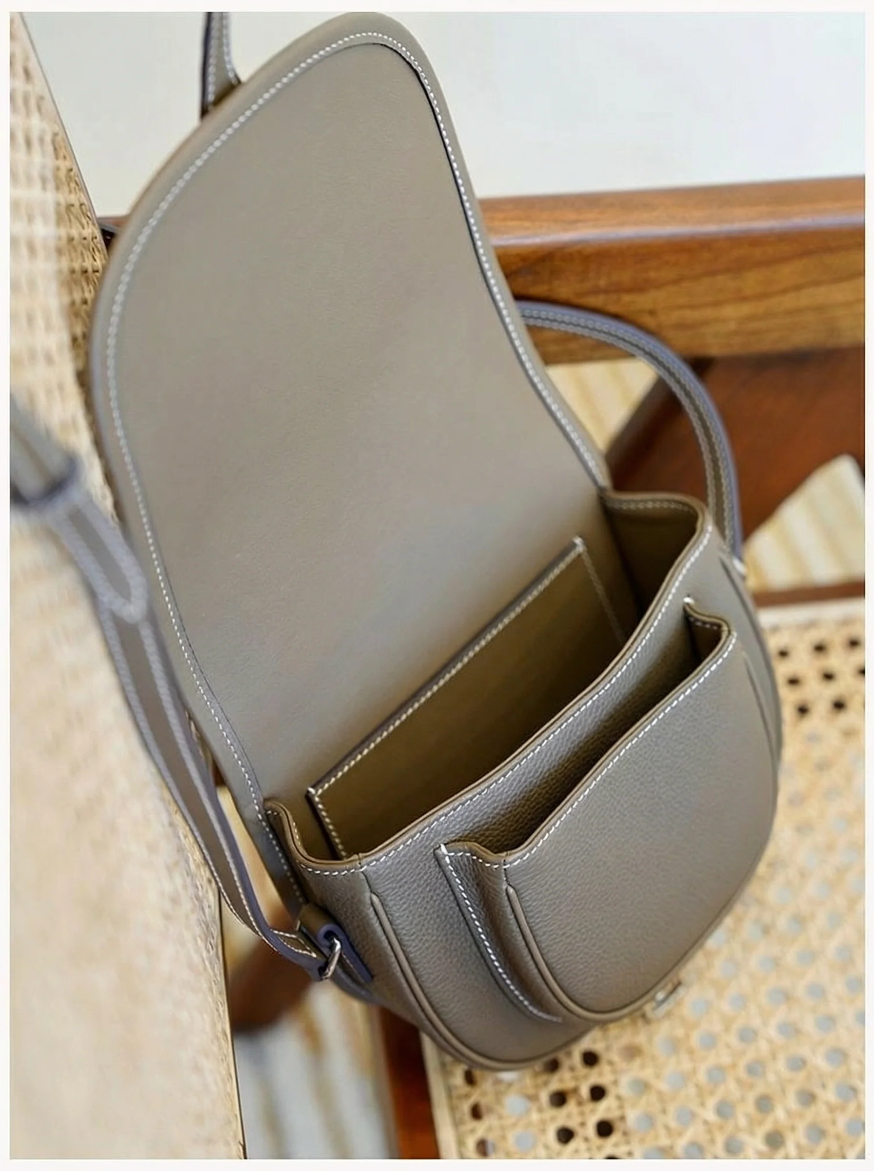 Hand-Stitched Leather Saddle Bag - Image 3